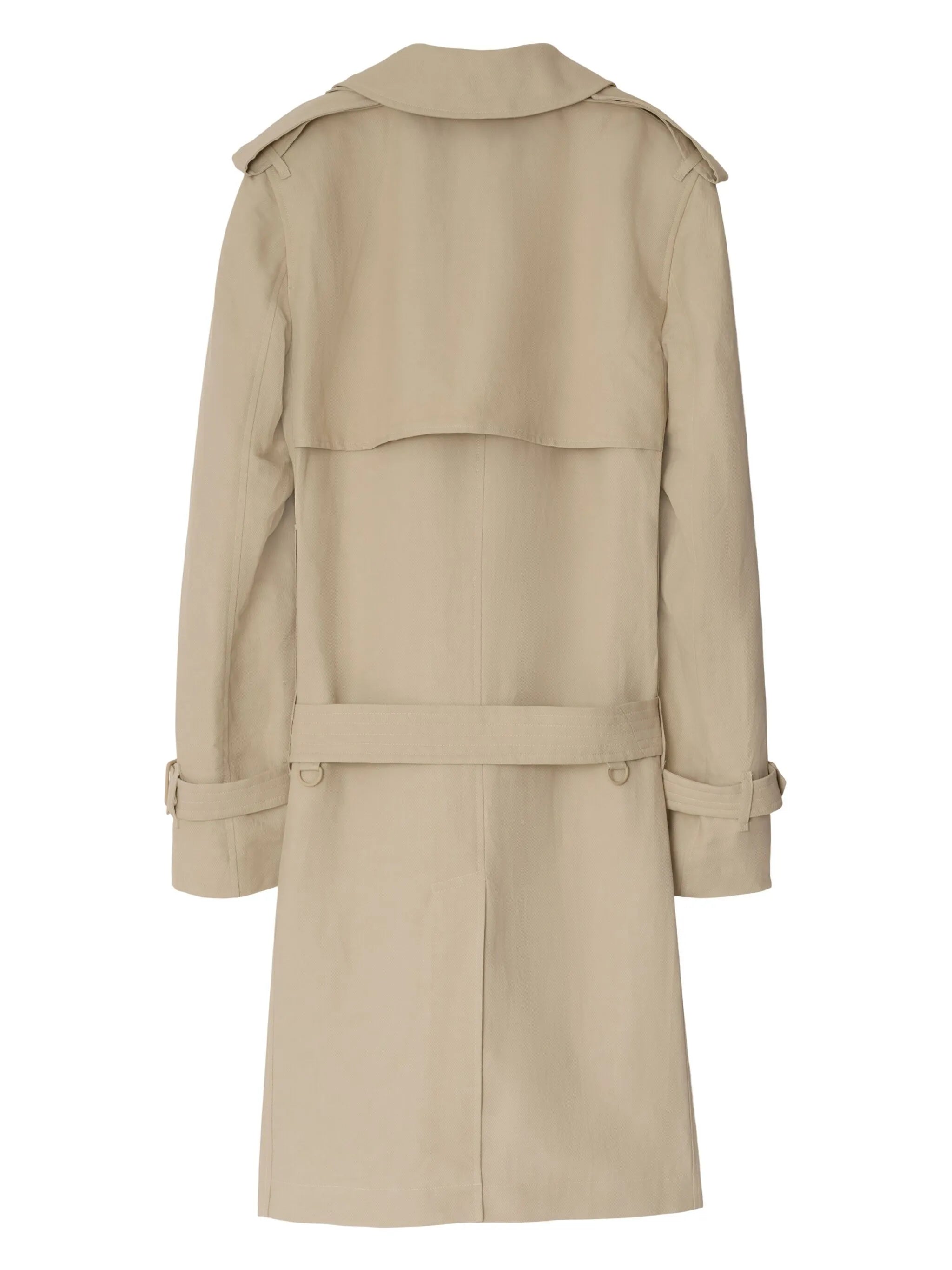 belted-waist trench coat