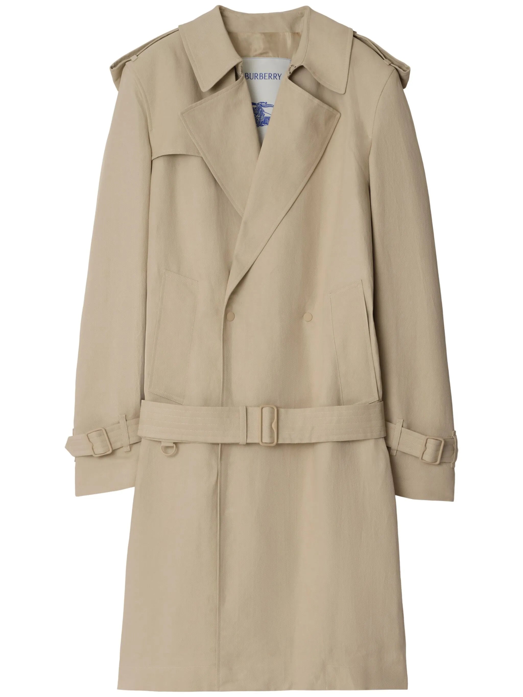 belted-waist trench coat