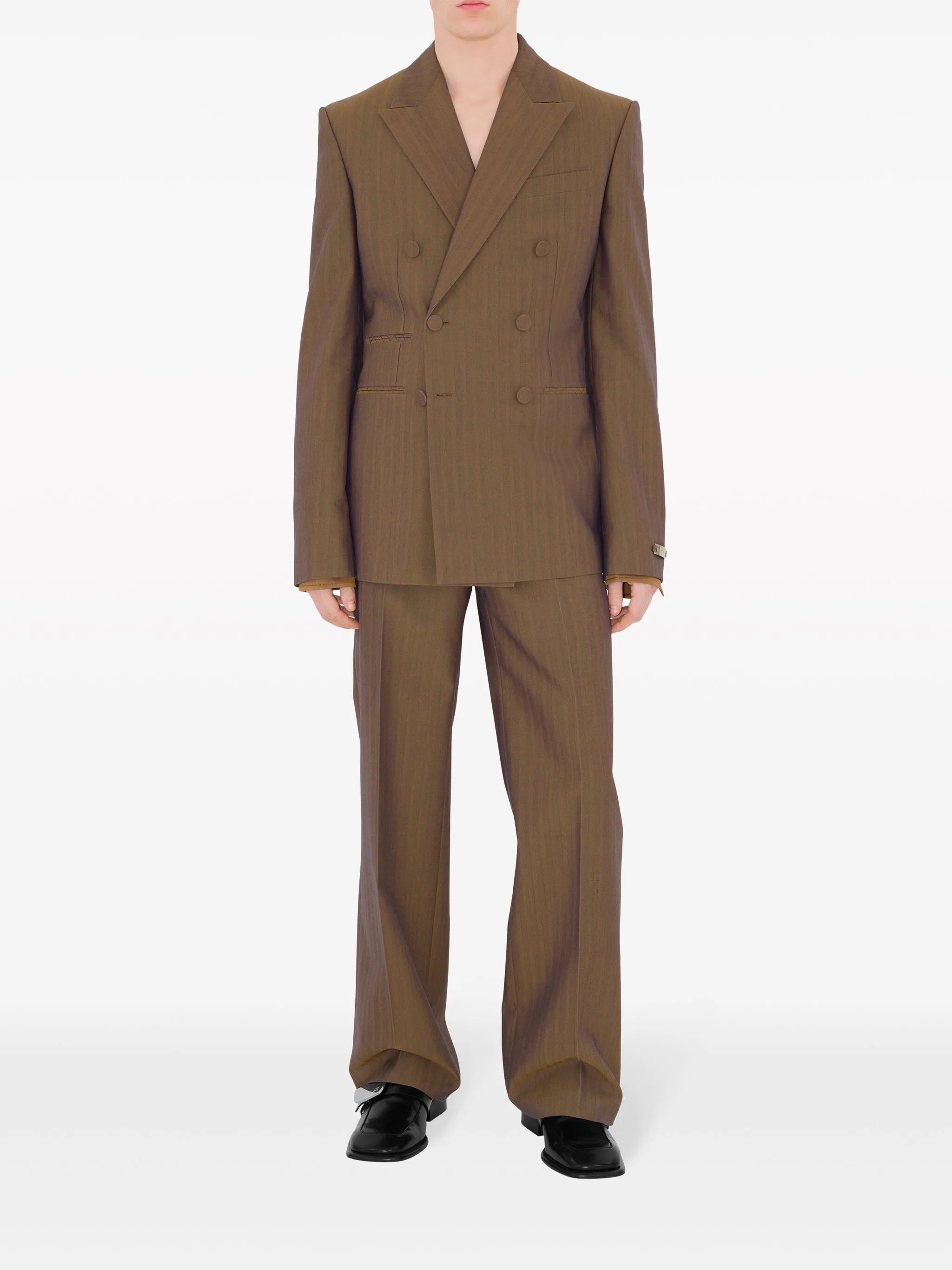 striped straight-leg trousers