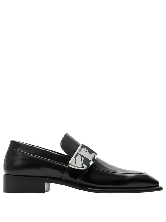Shield leather loafers