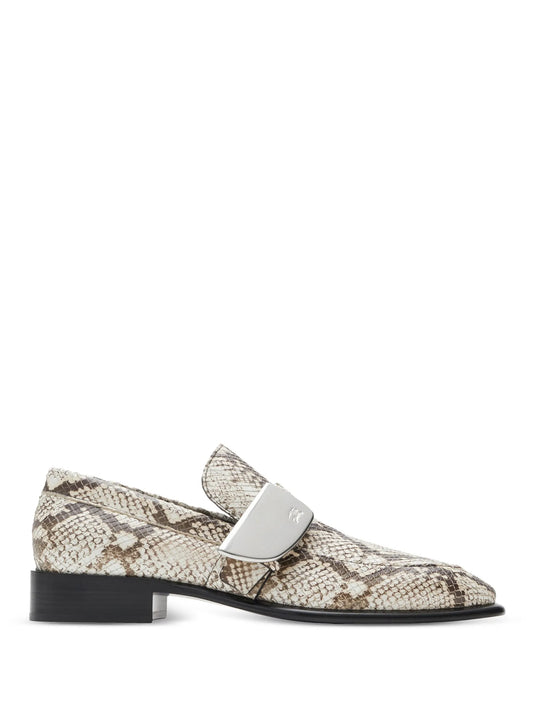 Shield python-print loafers