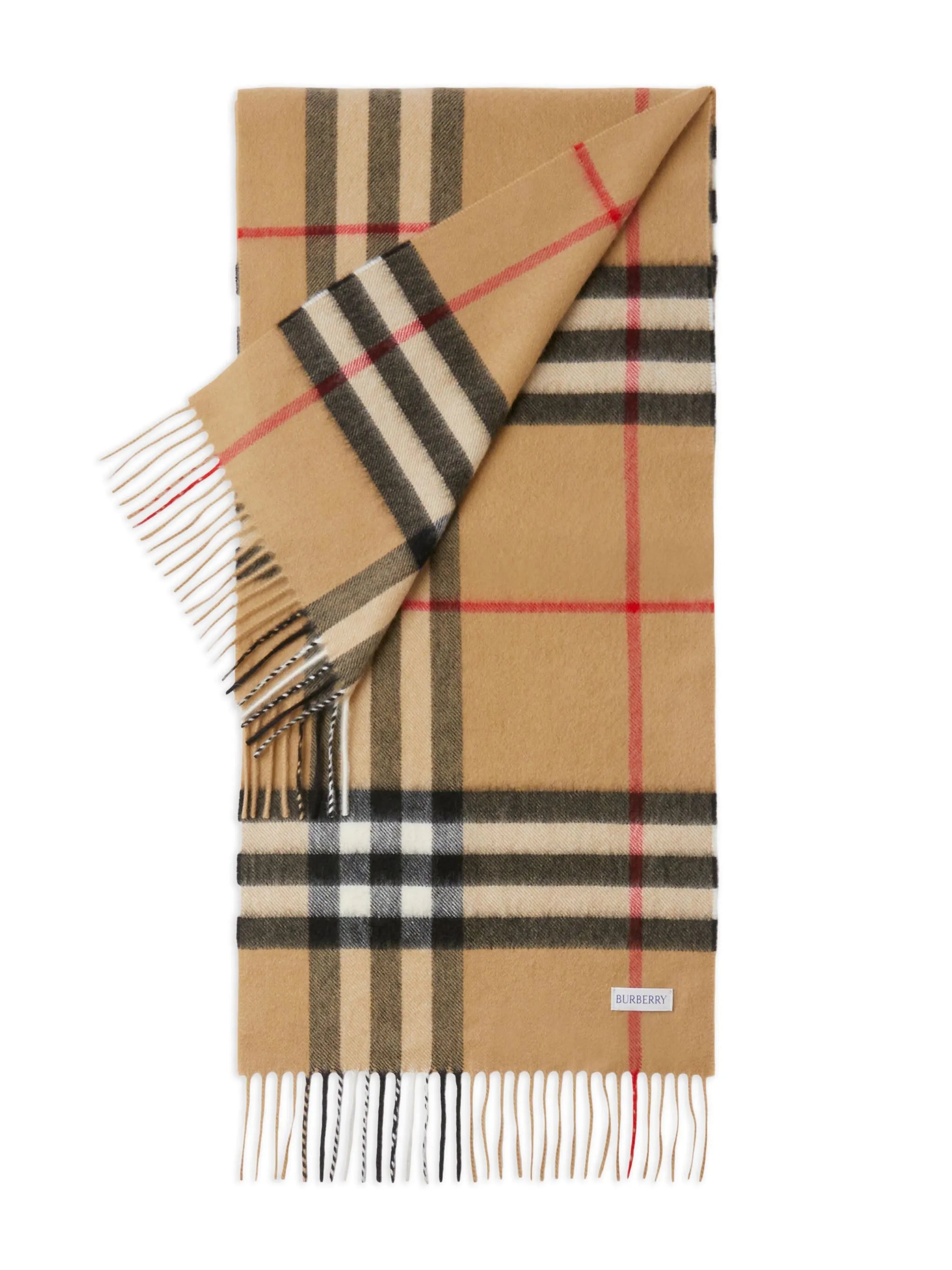 check-pattern fringed scarf