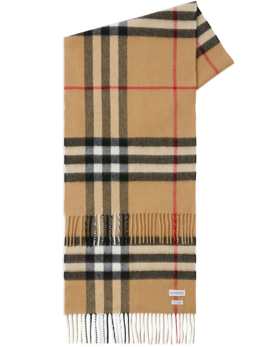 check cashmere scarf