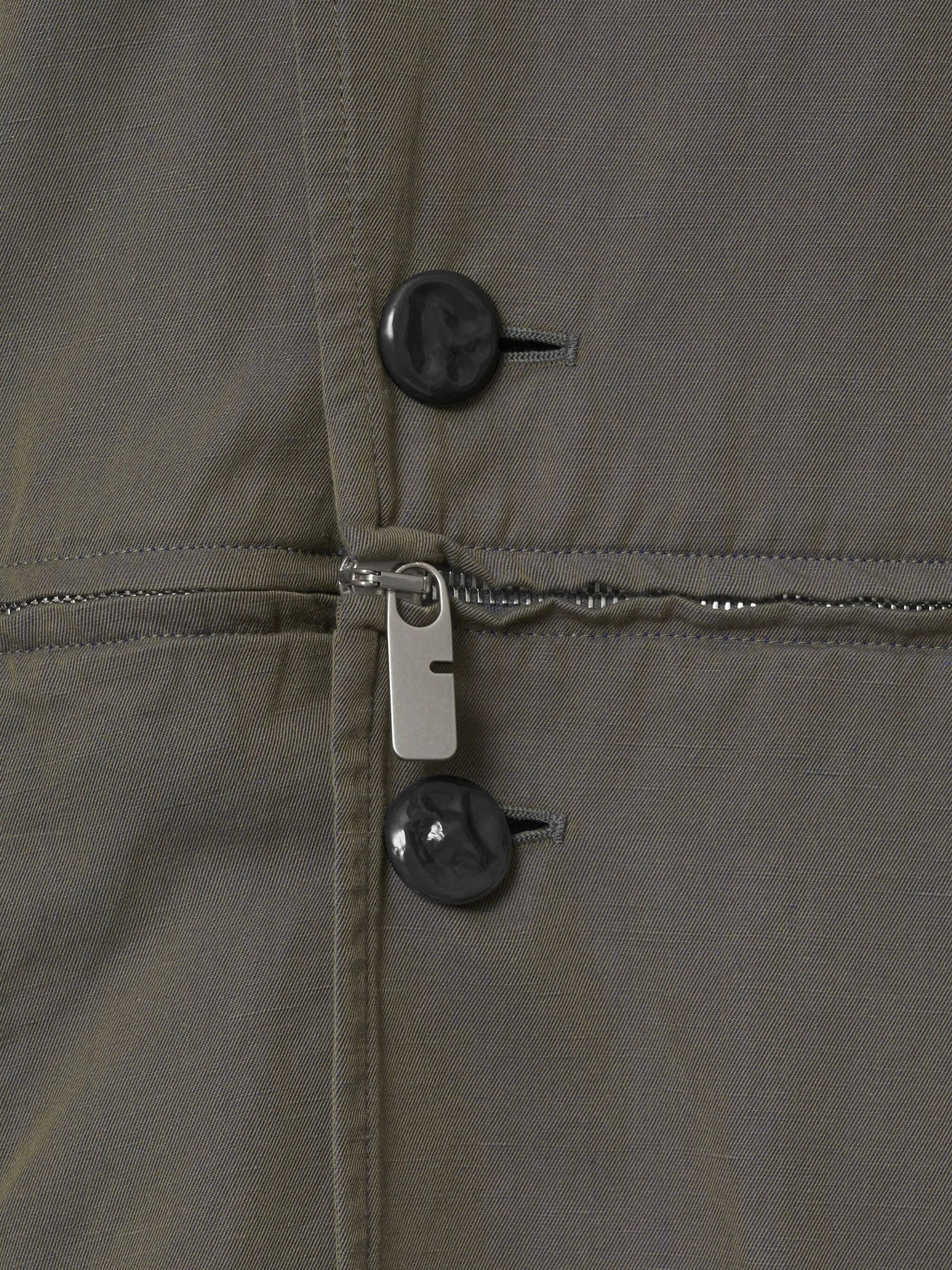 cotton-linen blend trench dress