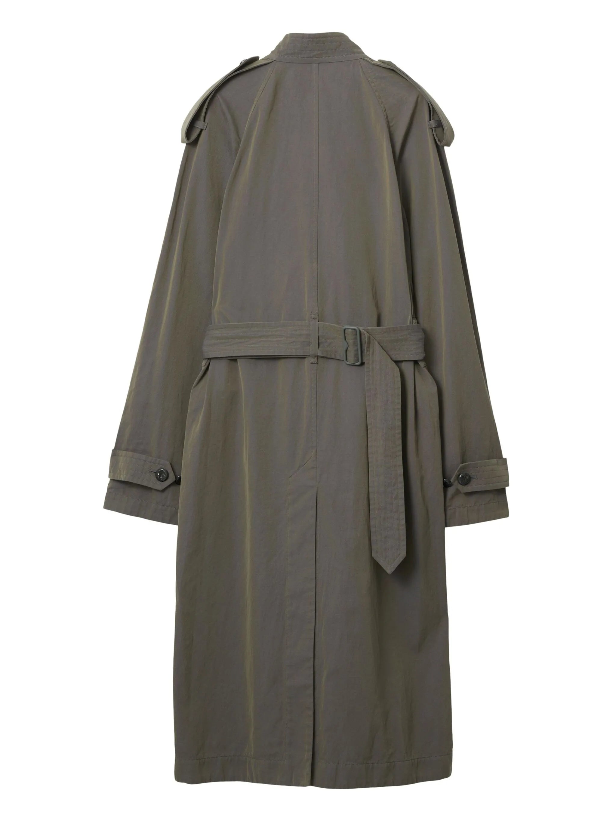 cotton-linen blend trench dress