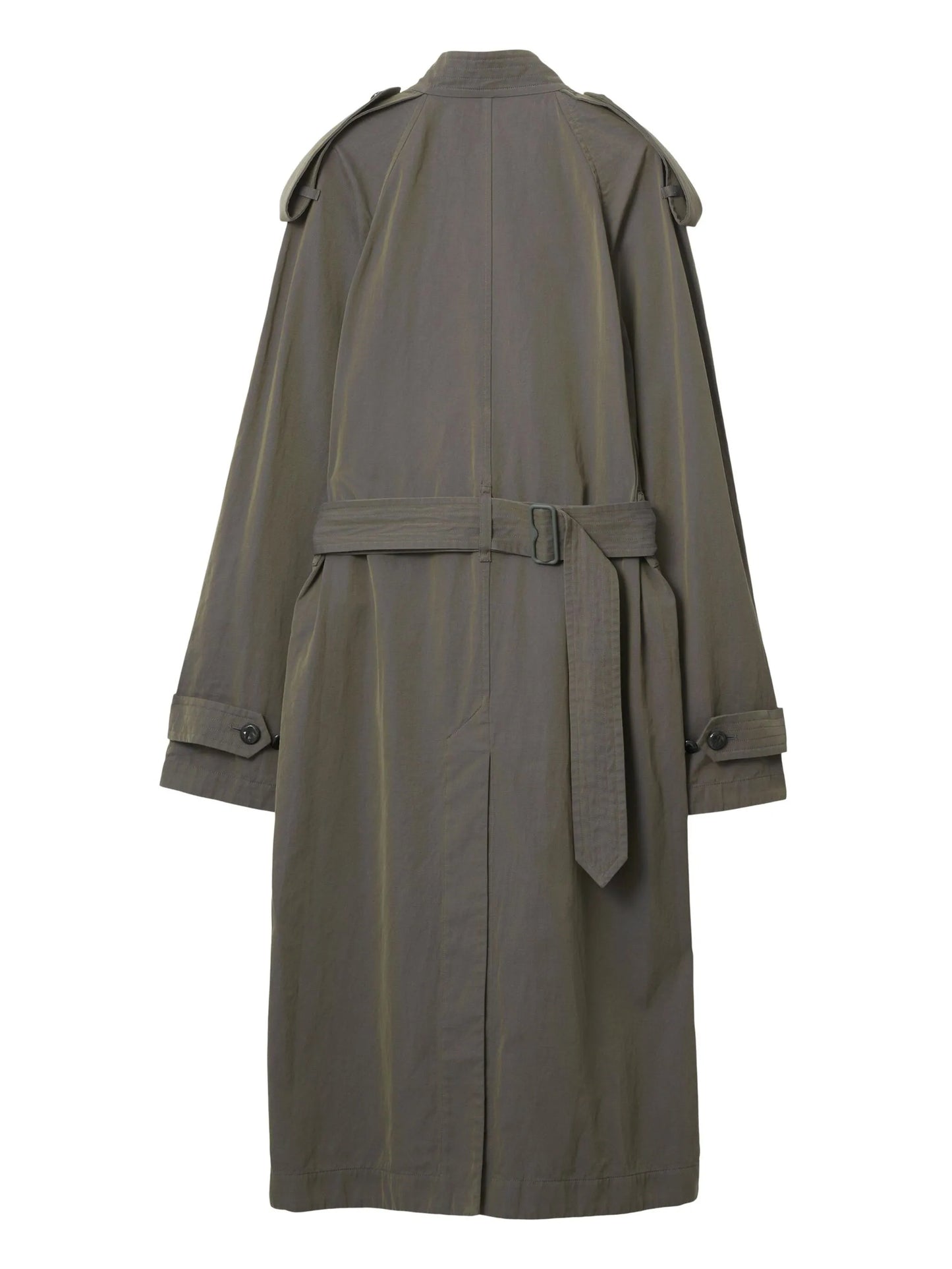 cotton-linen blend trench dress