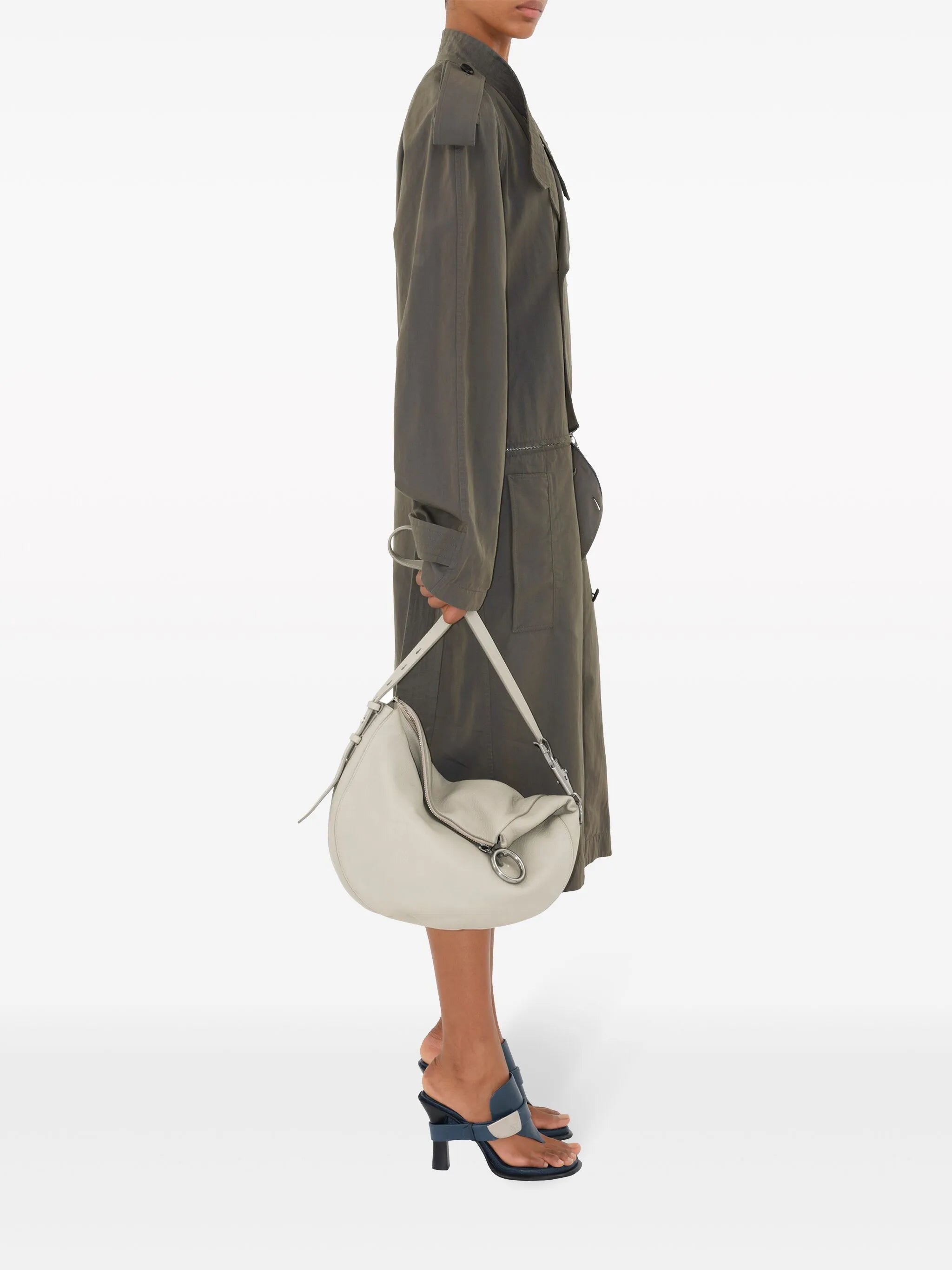 cotton-linen blend trench dress