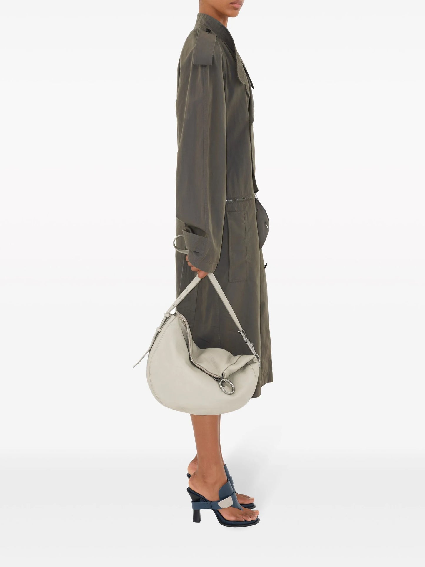 cotton-linen blend trench dress