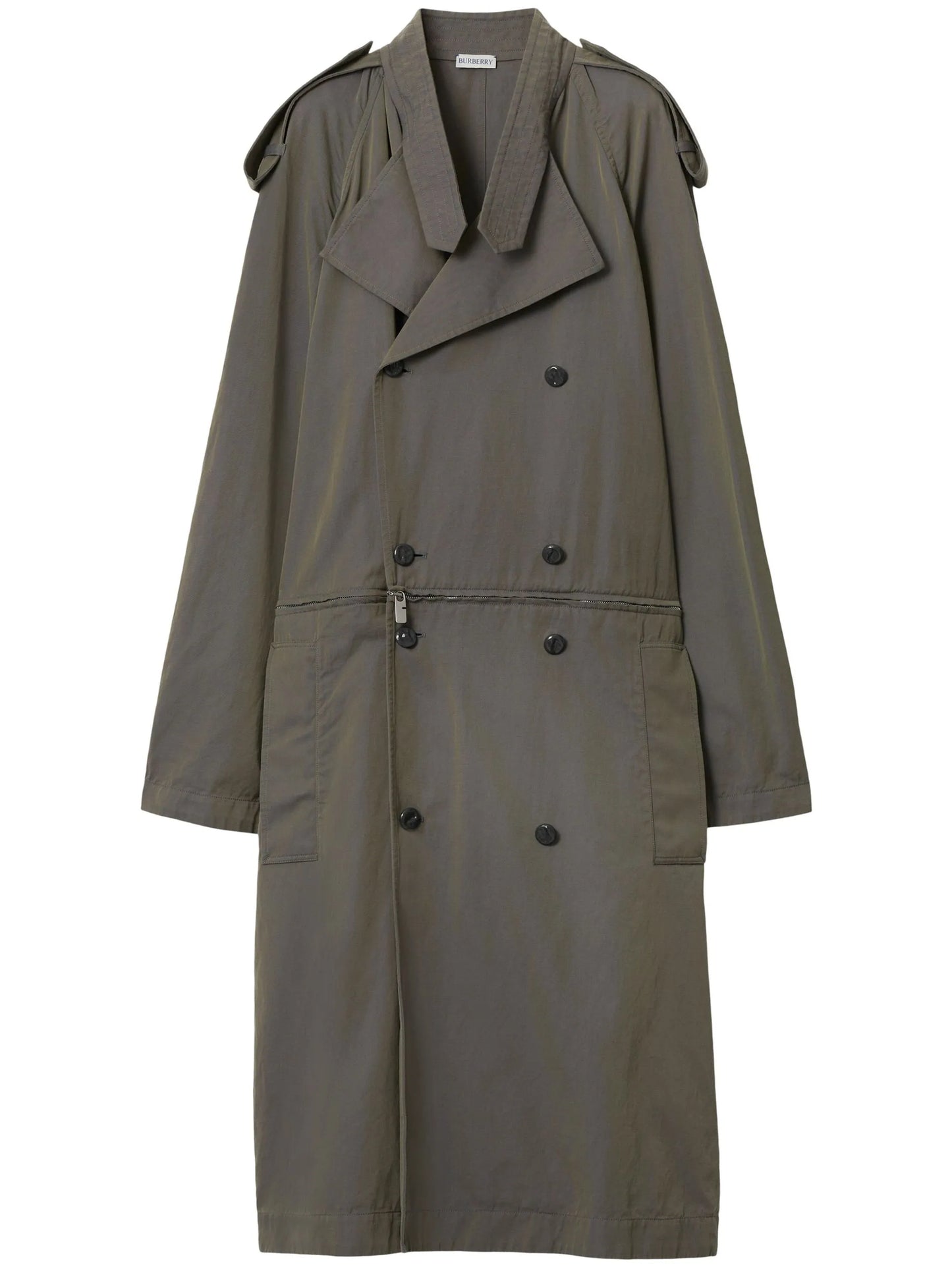 cotton-linen blend trench dress