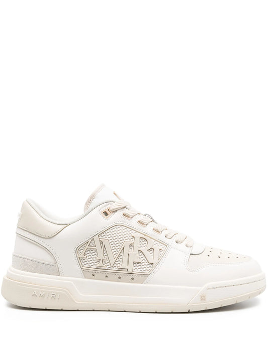 logo-embossed leather sneakers