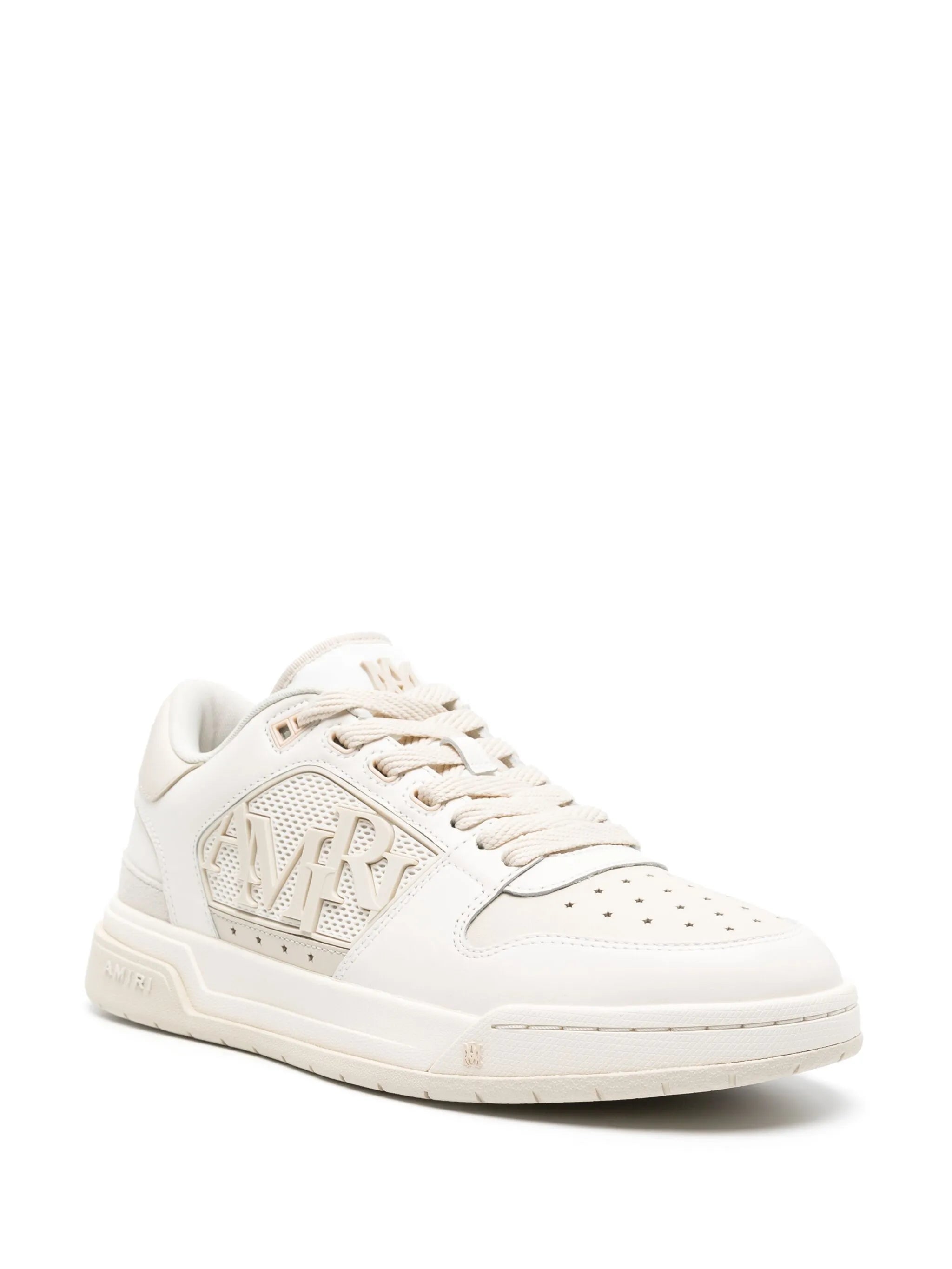 logo-embossed leather sneakers