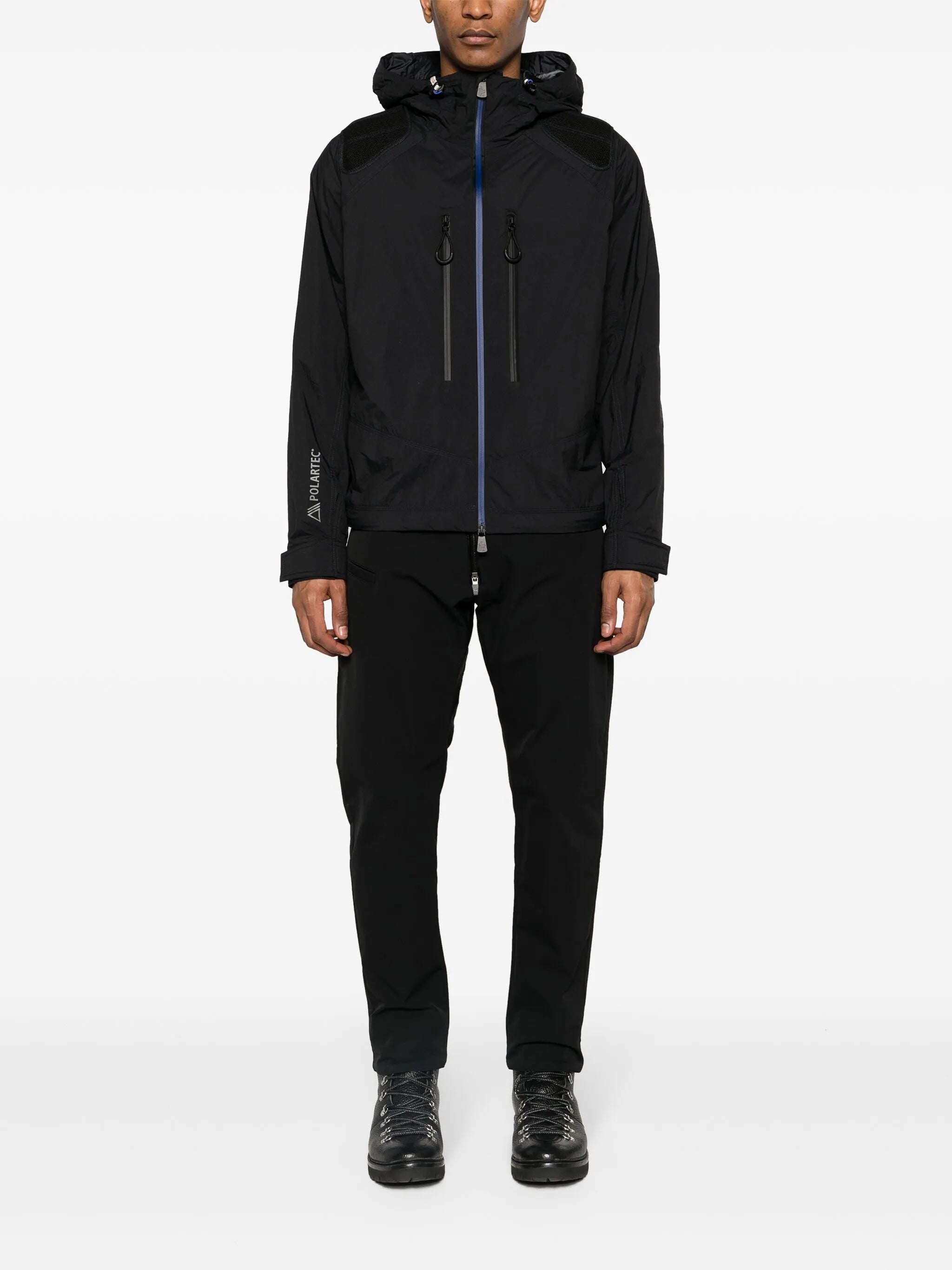 zip-up hooded jacket