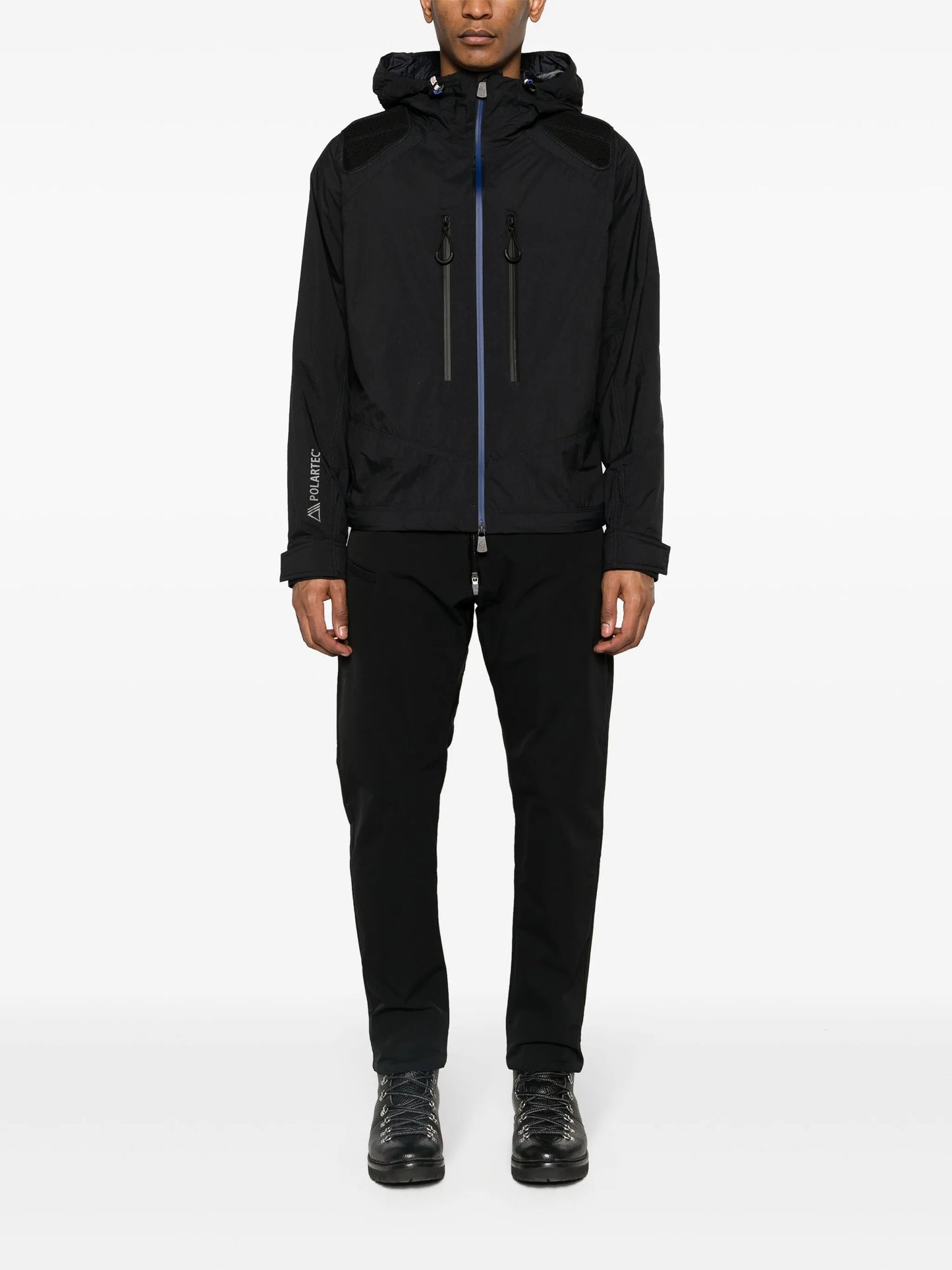 zip-up hooded jacket
