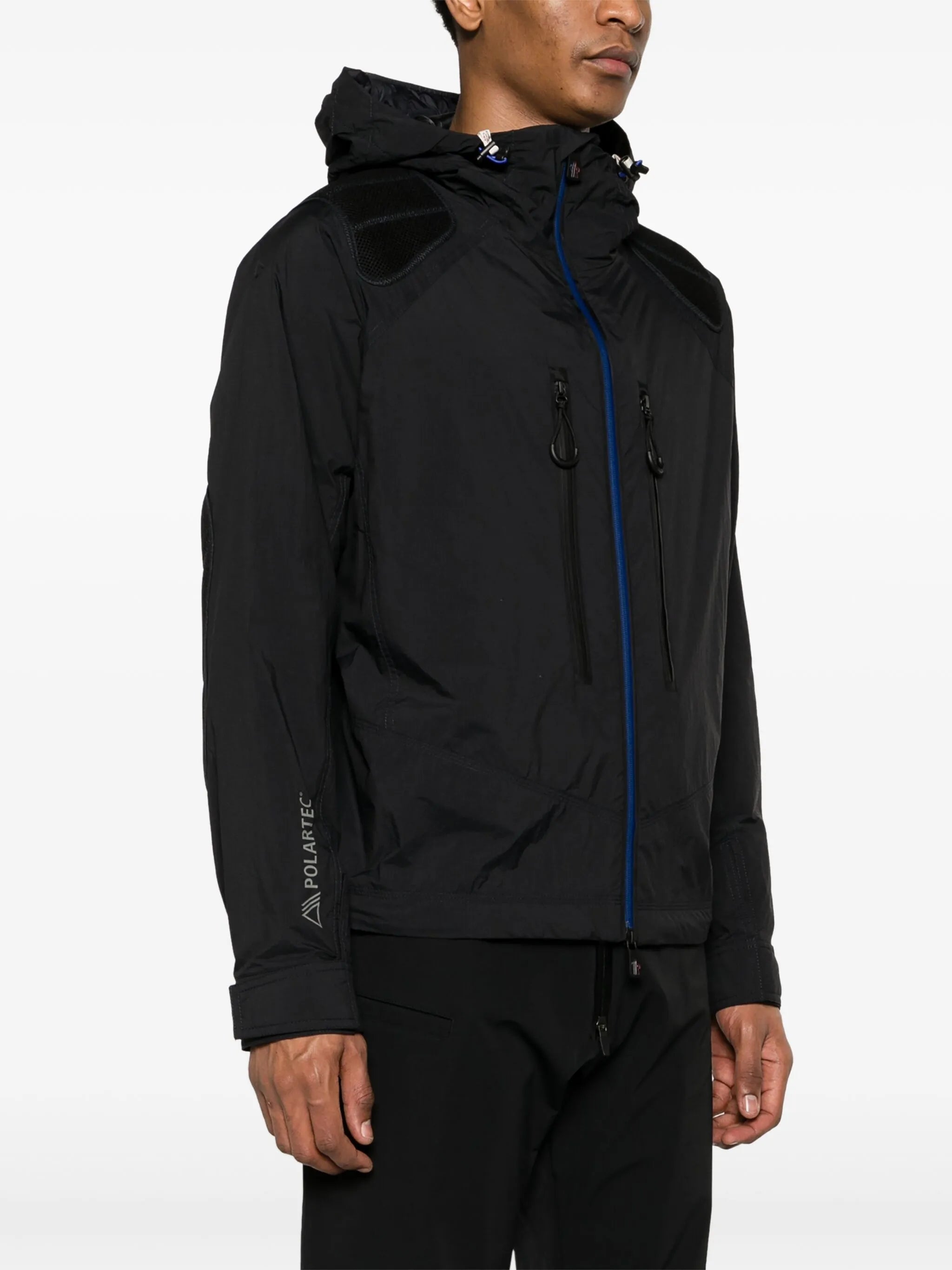zip-up hooded jacket