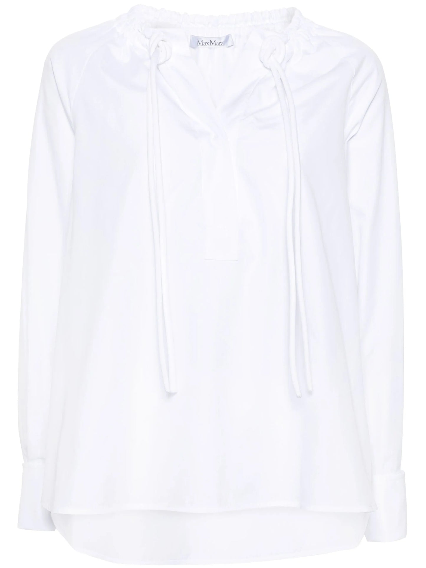 cotton-poplin lace-up shirt