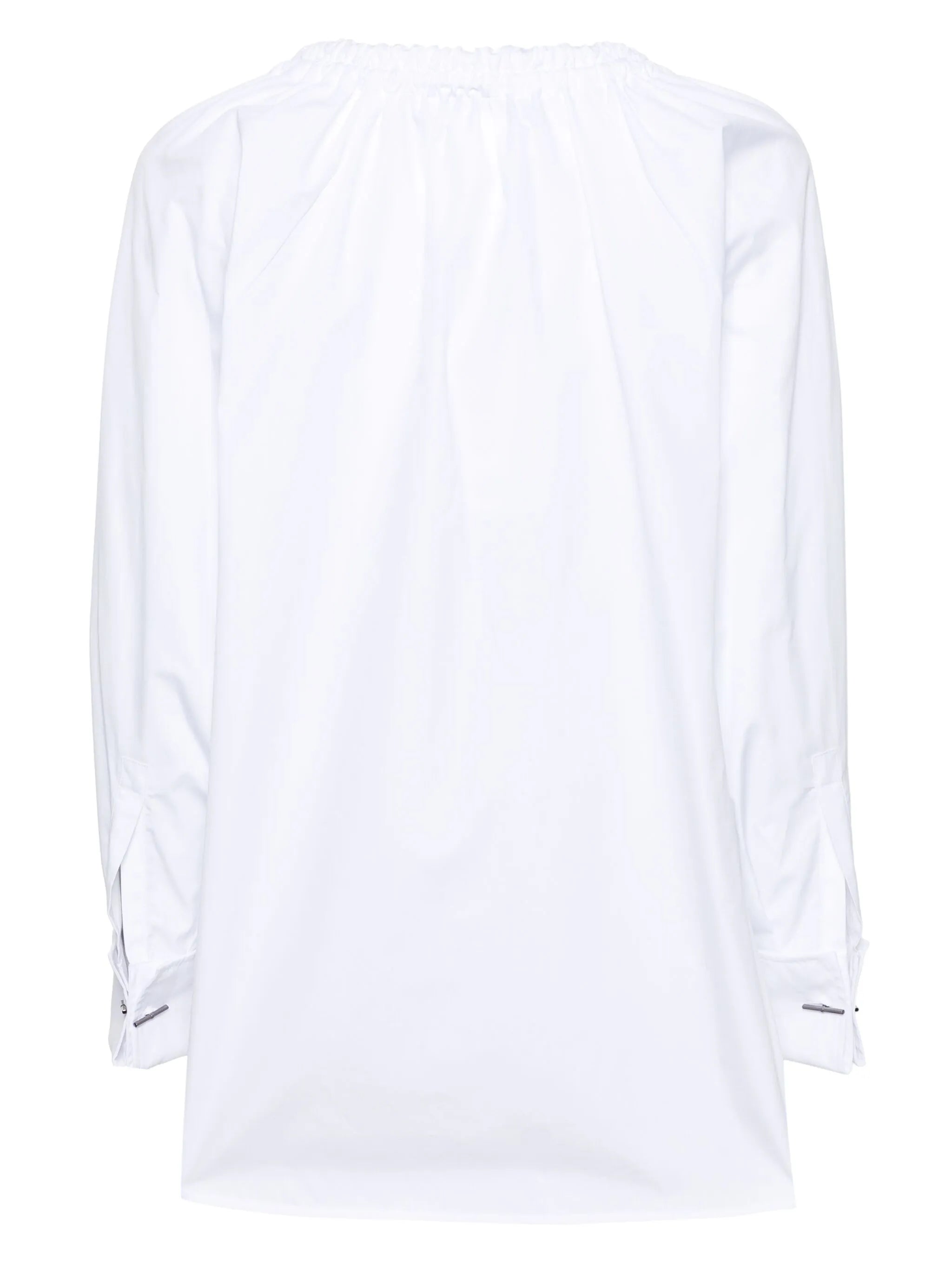 cotton-poplin lace-up shirt