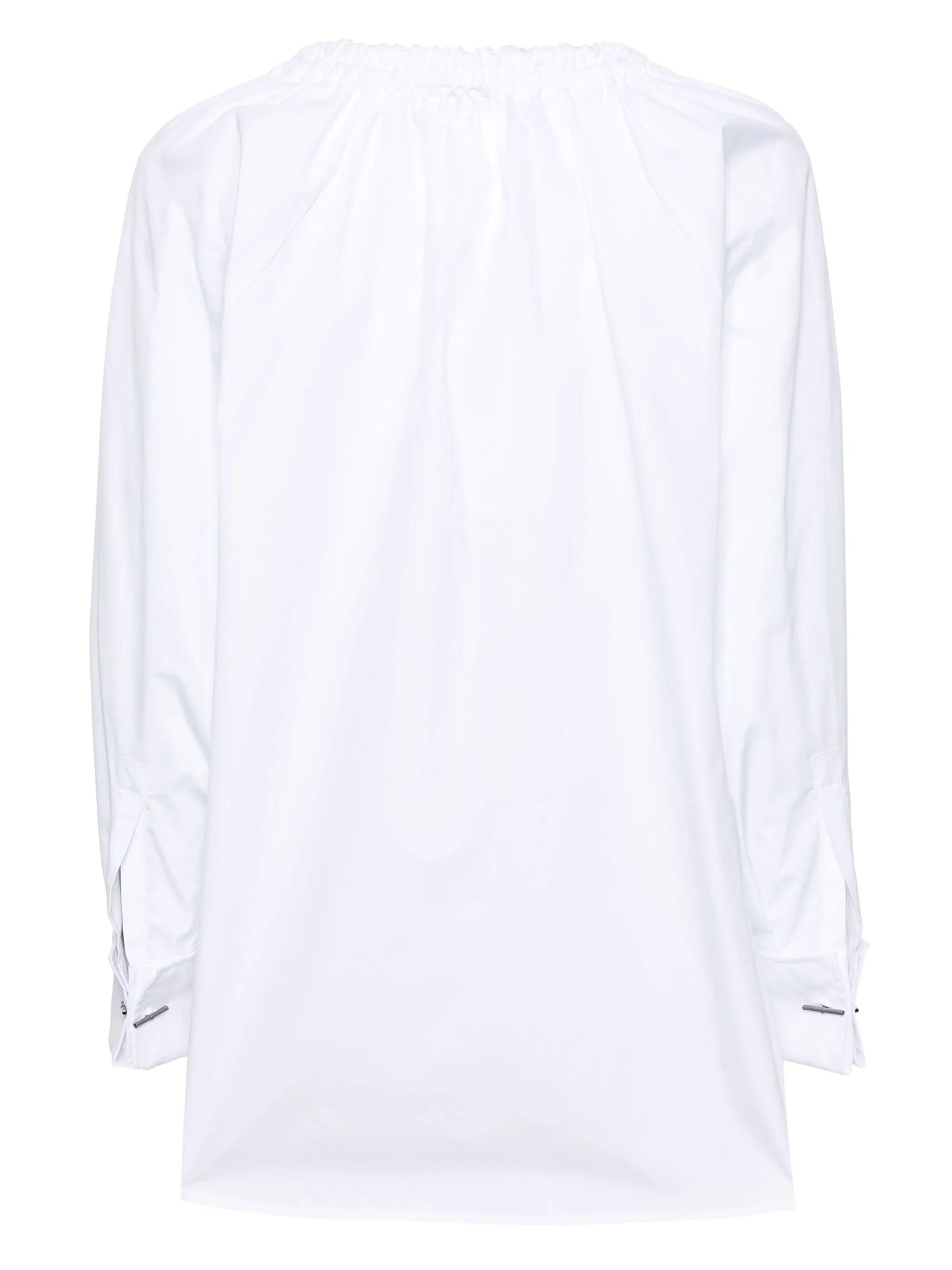 cotton-poplin lace-up shirt