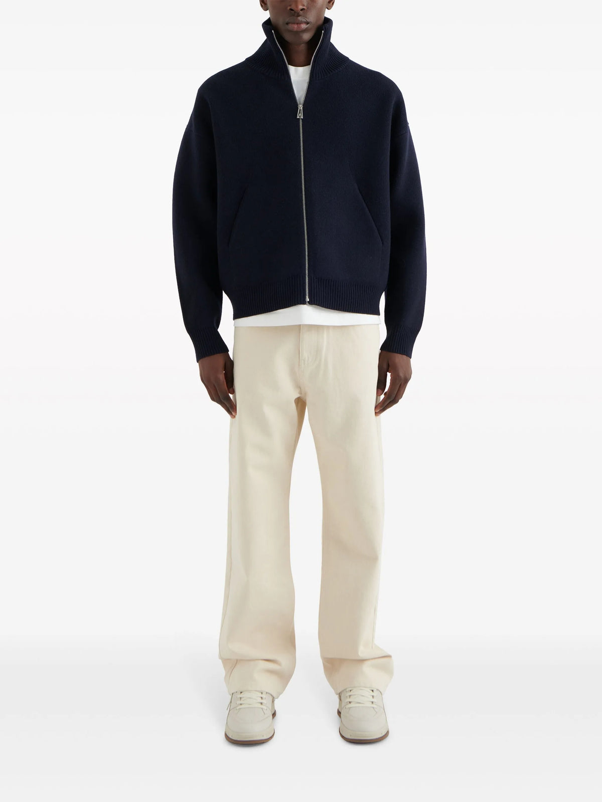 Core wool-blend zipped cardigan