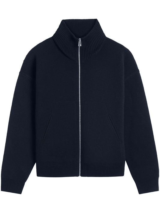 Core wool-blend zipped cardigan