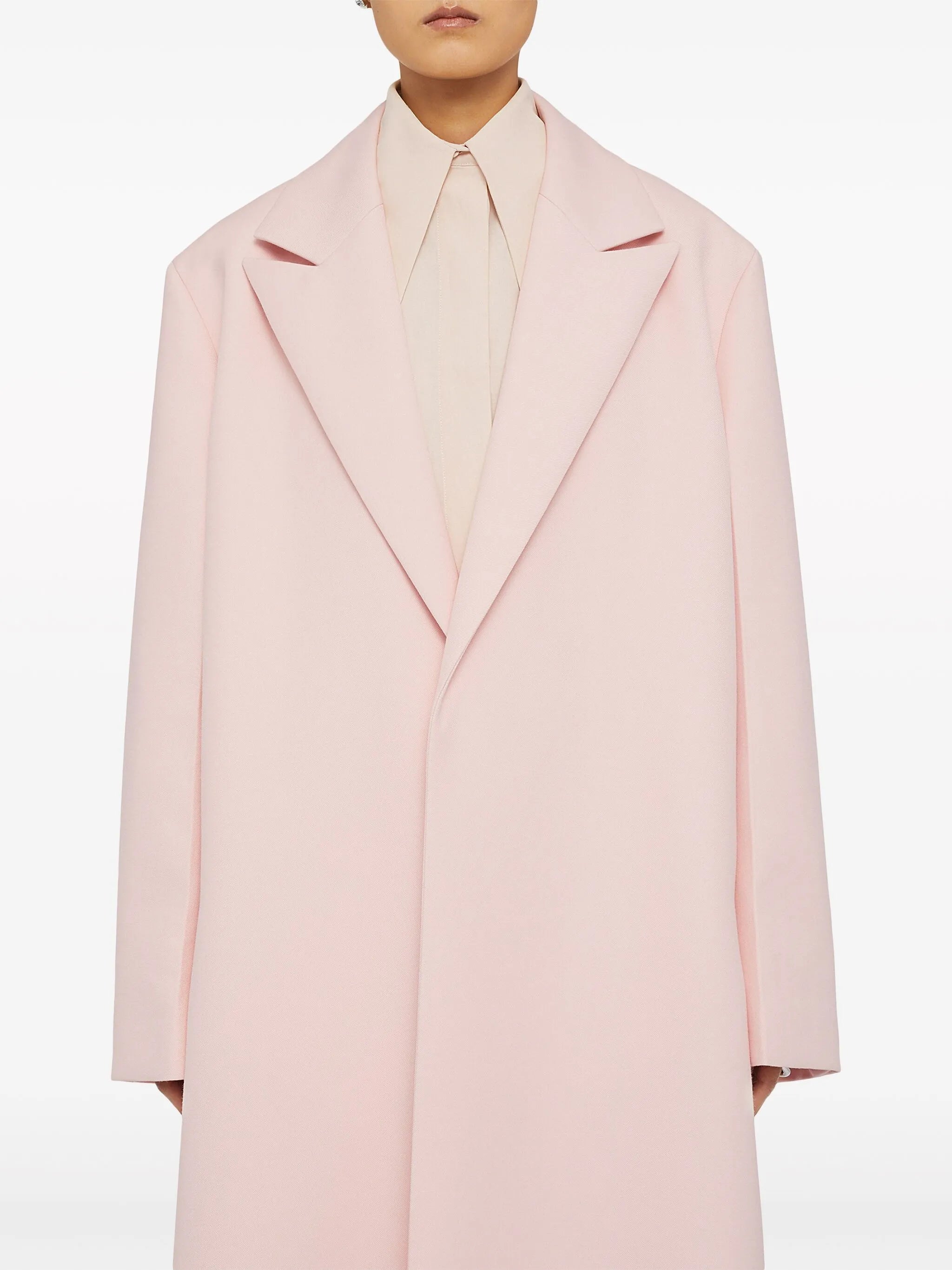 belted peak-lapel coat