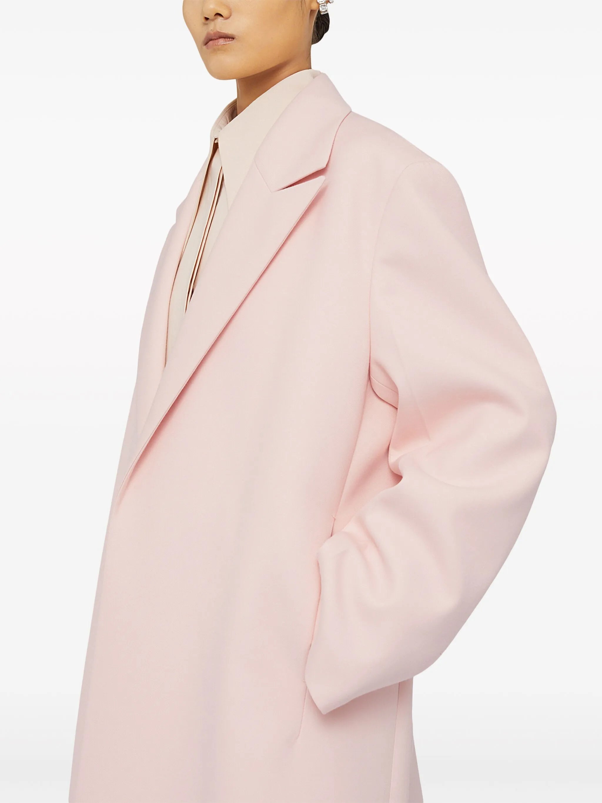 belted peak-lapel coat
