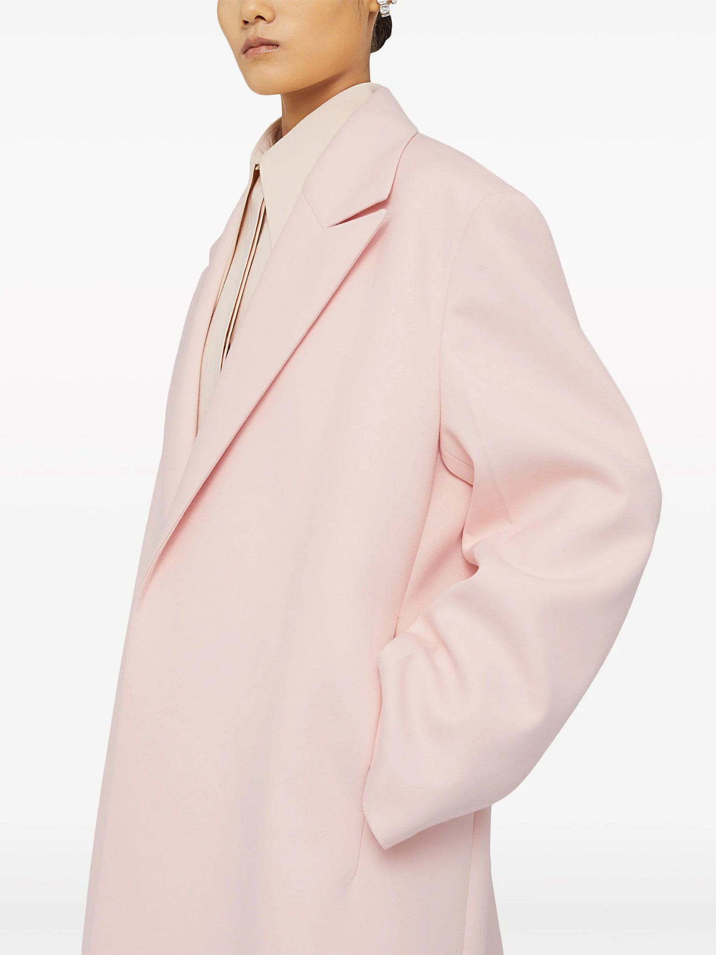 belted peak-lapel coat
