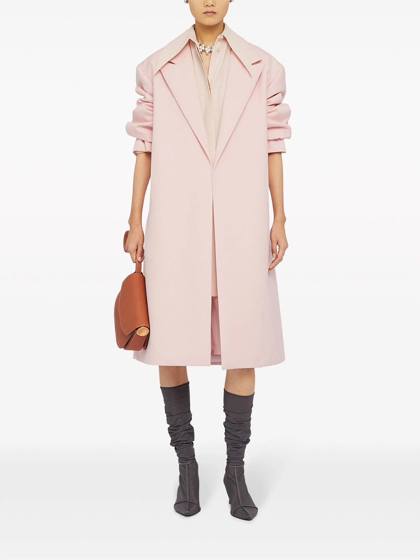 belted peak-lapel coat