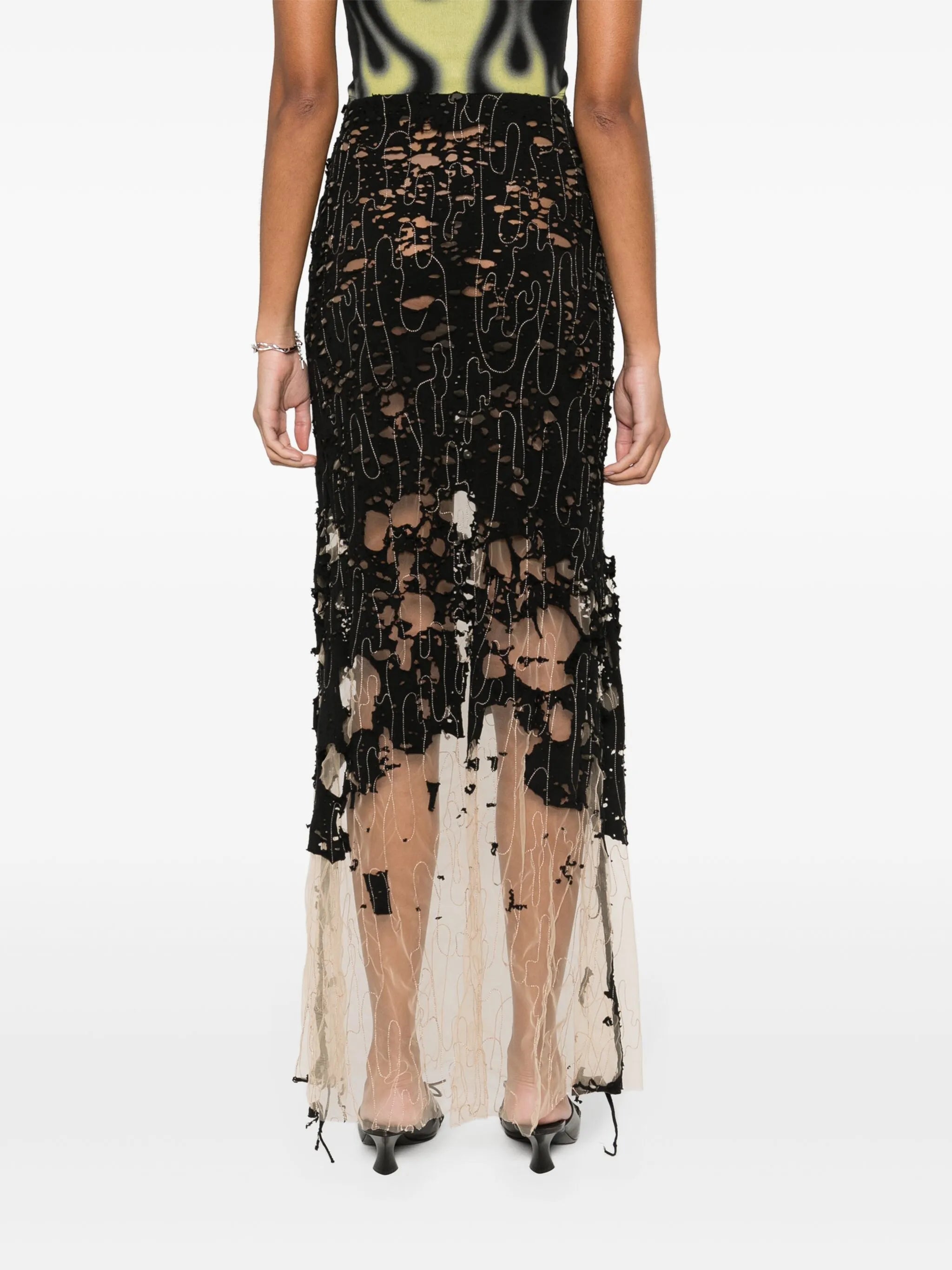 O-Leena devoré-tulle skirt