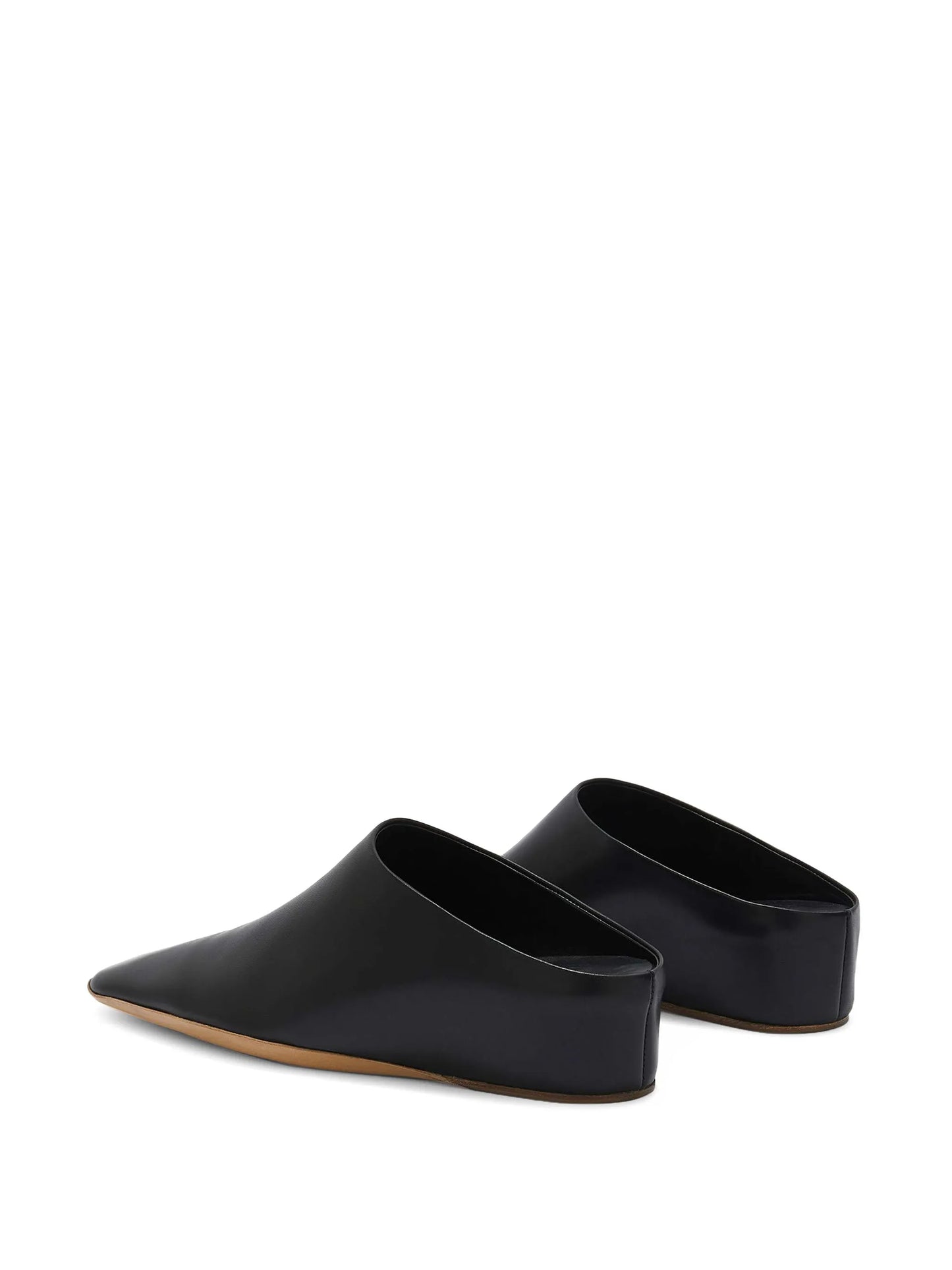 square-toe leather mules
