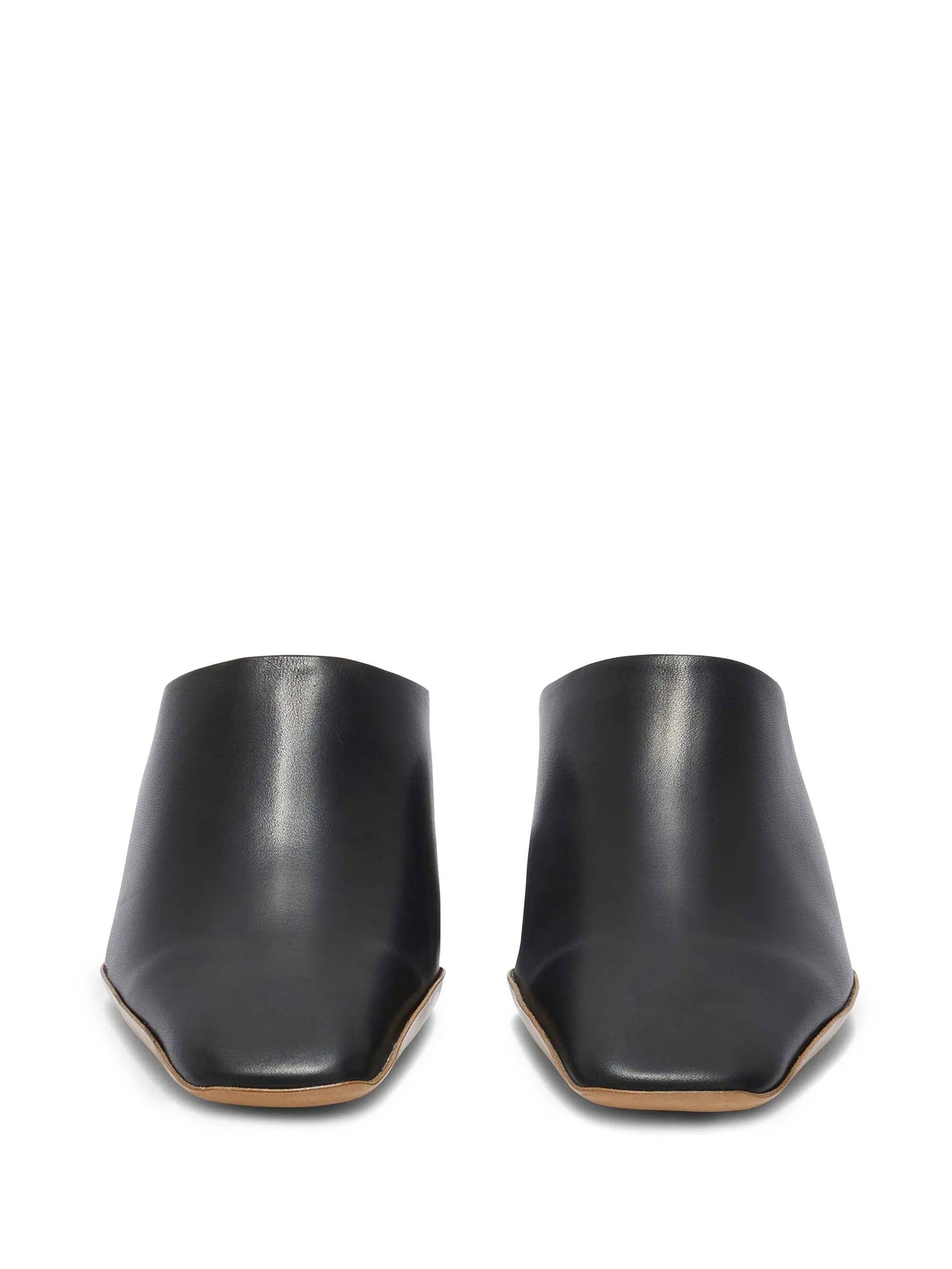 square-toe leather mules