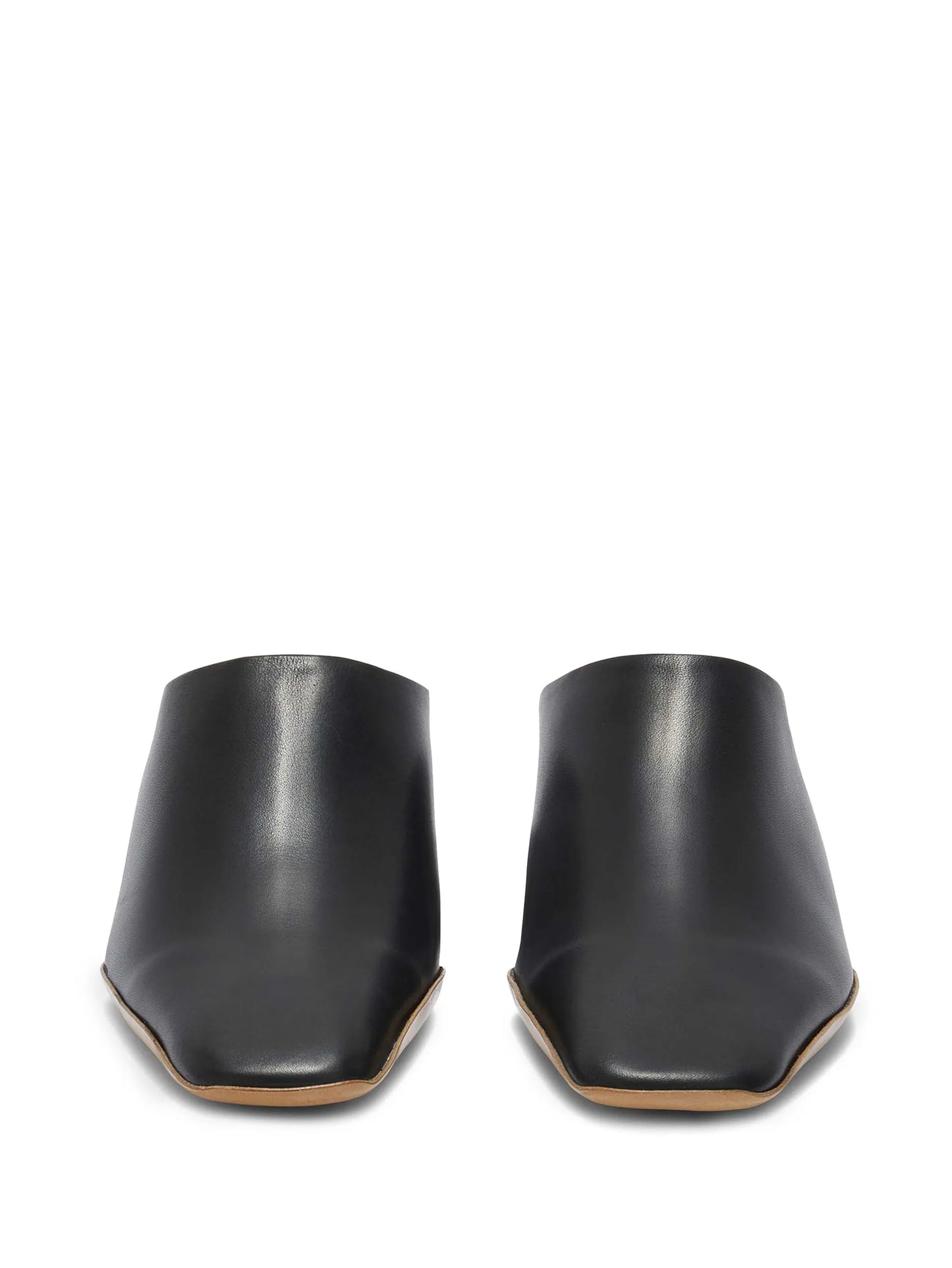 square-toe leather mules