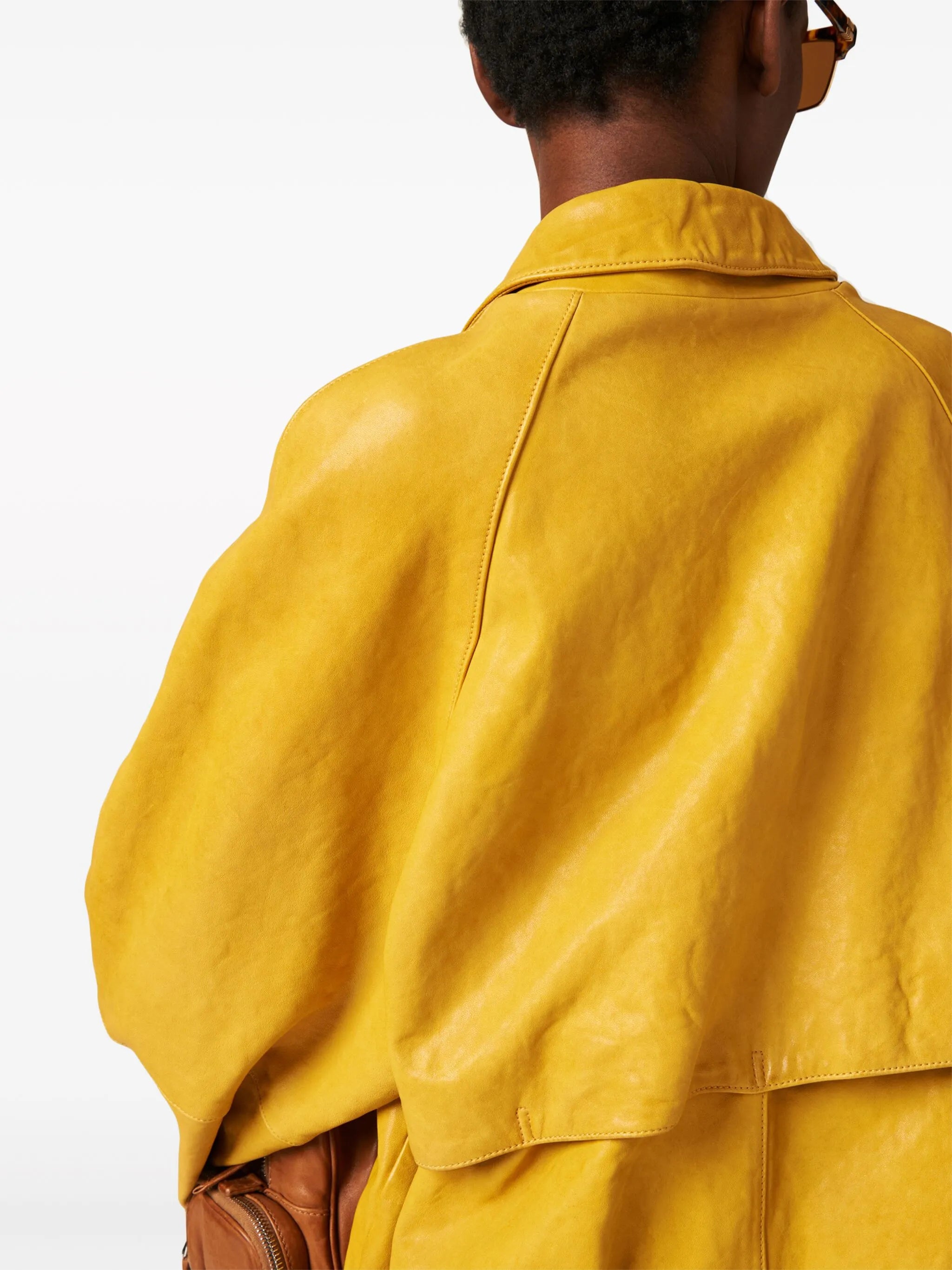 nappa leather bomber jacket