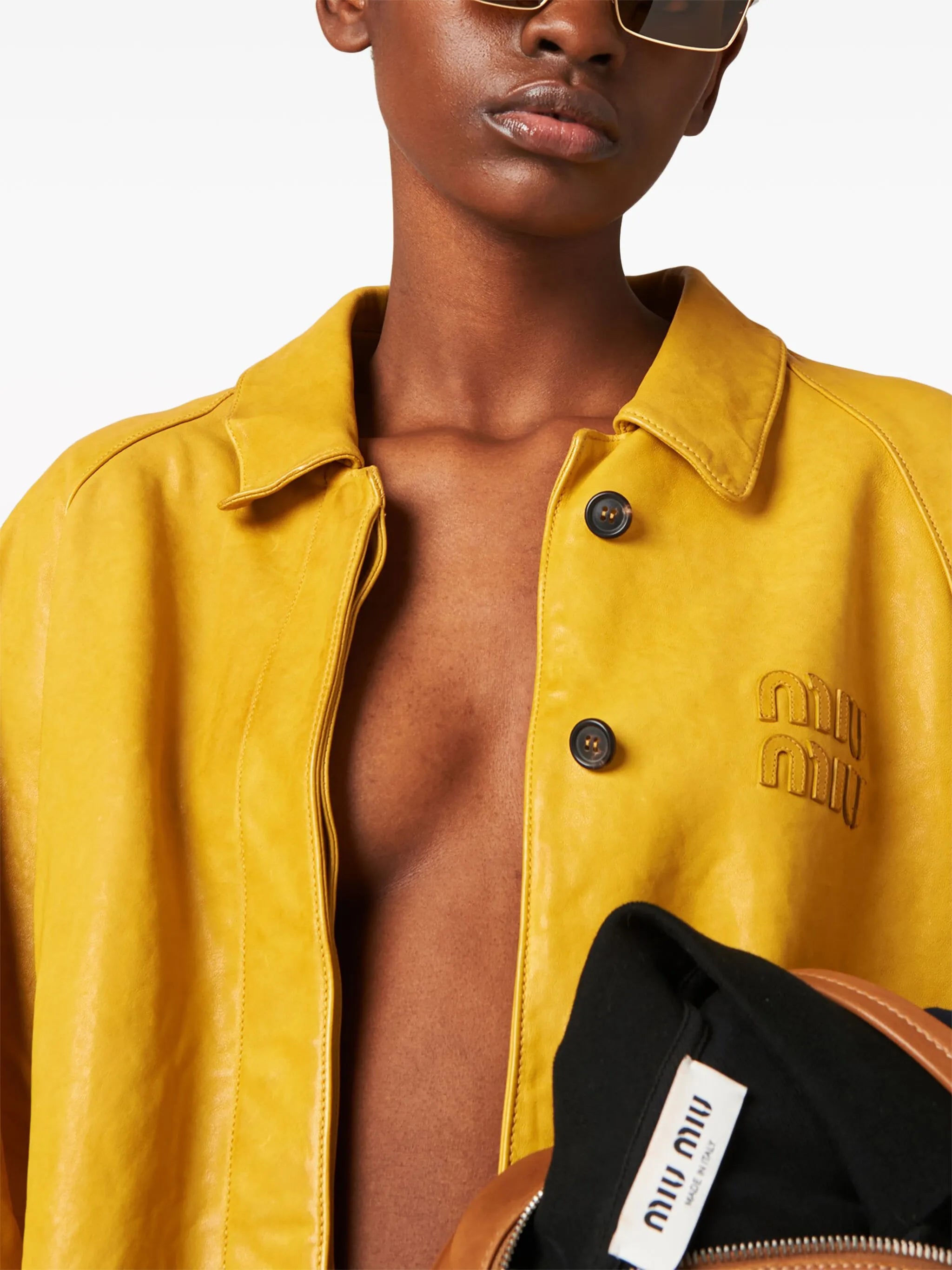 nappa leather bomber jacket