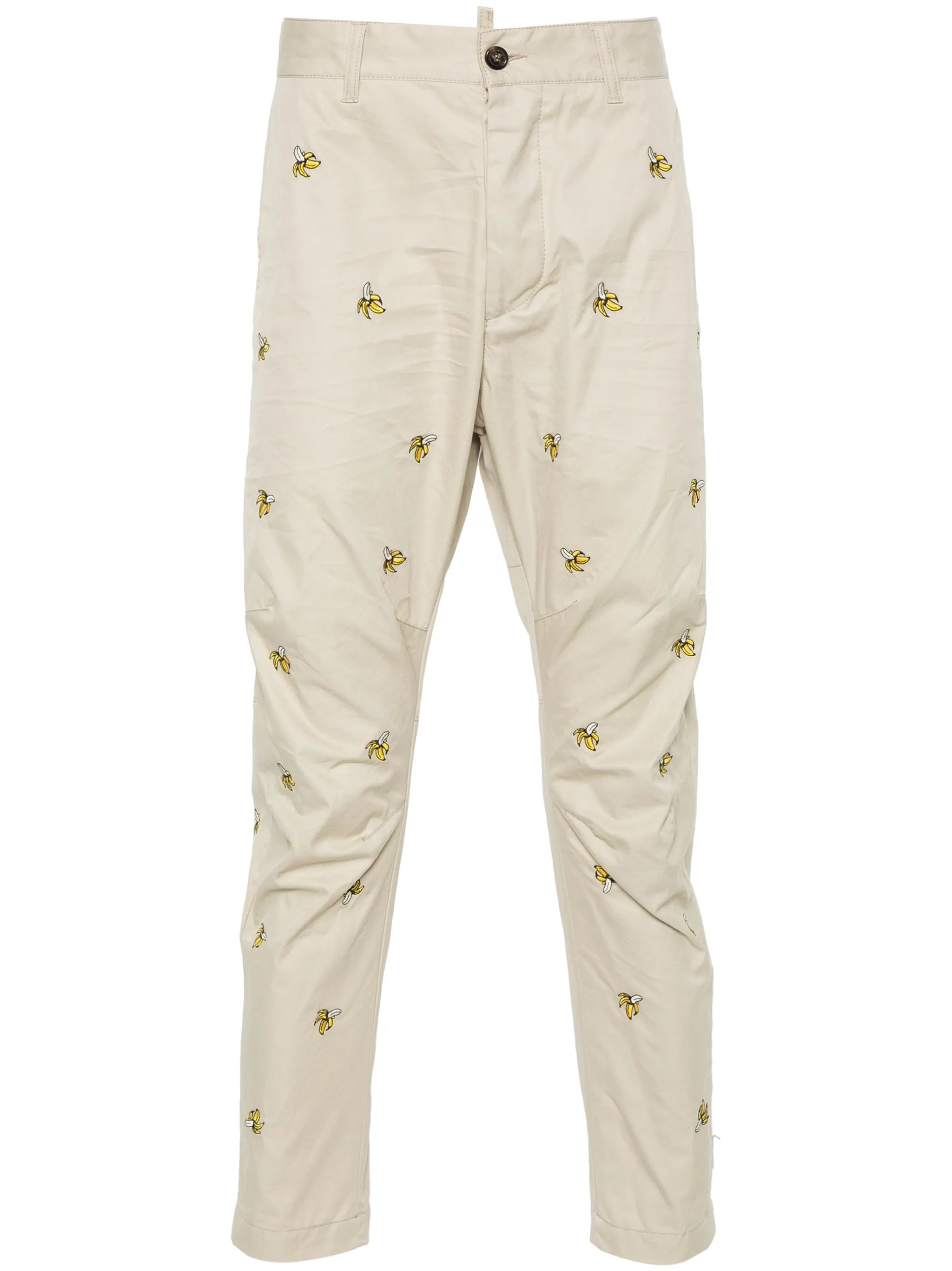Embroidered Fruits chino pants