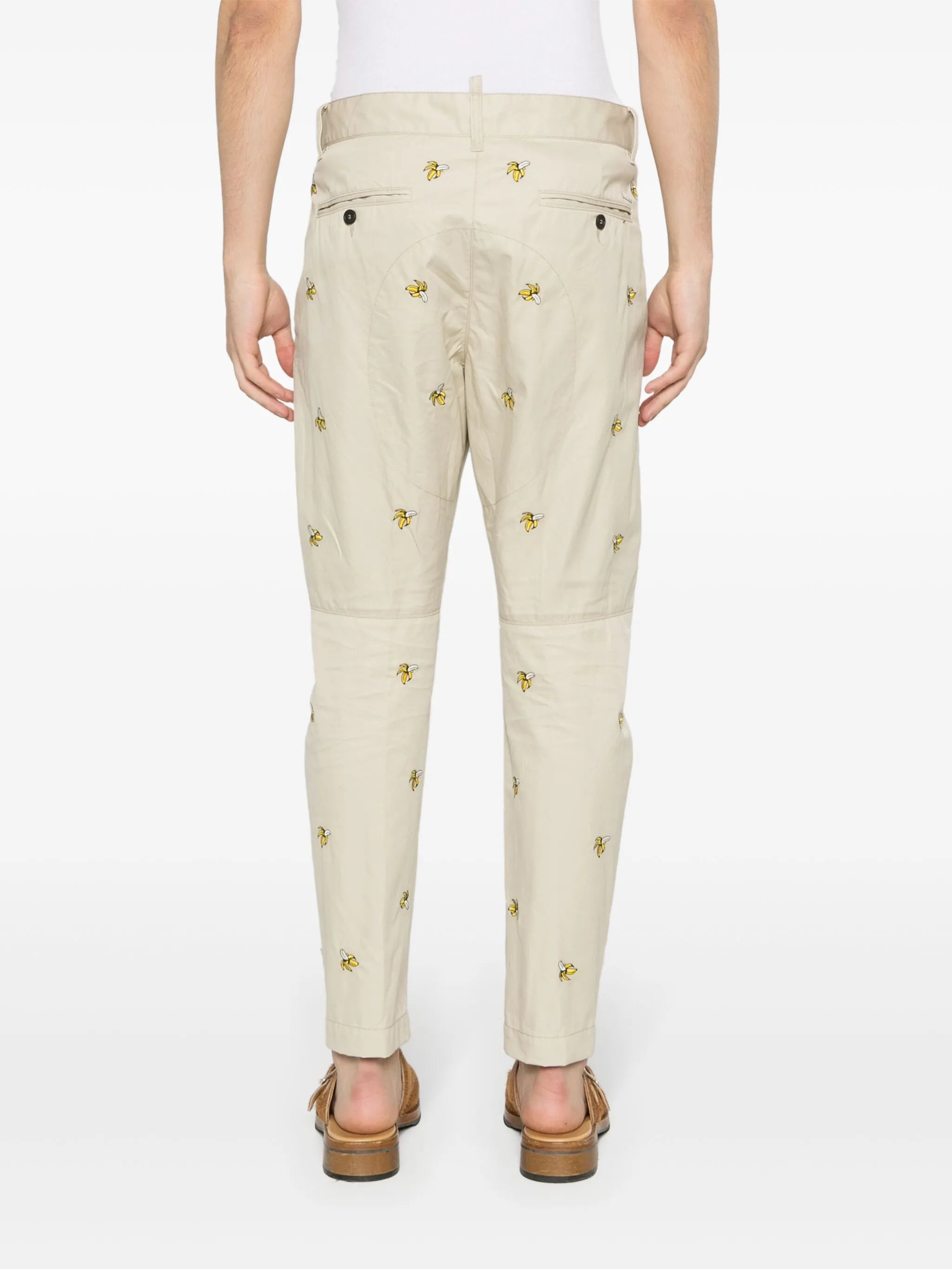 Embroidered Fruits chino pants