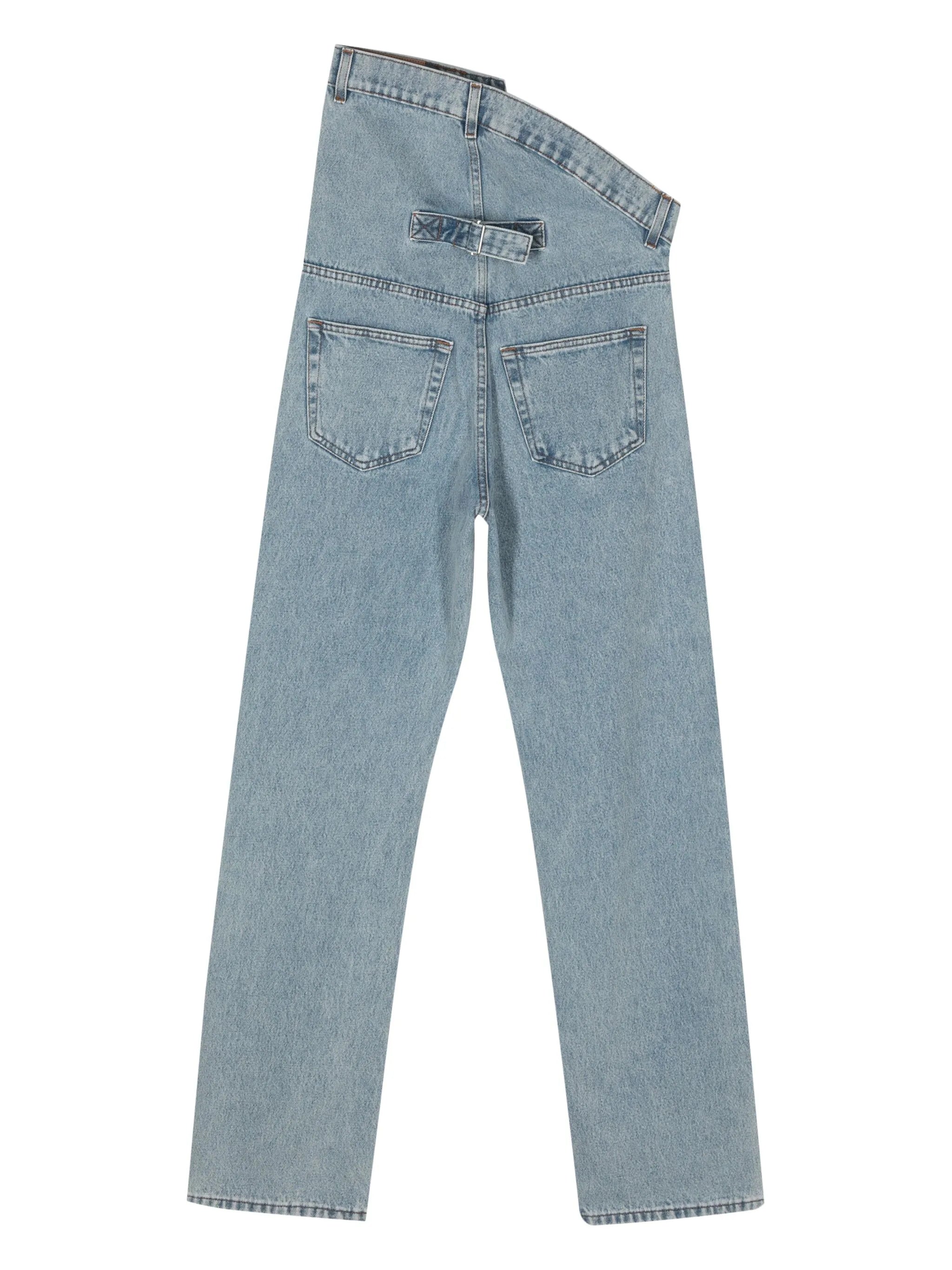asymmetric organic-cotton jeans
