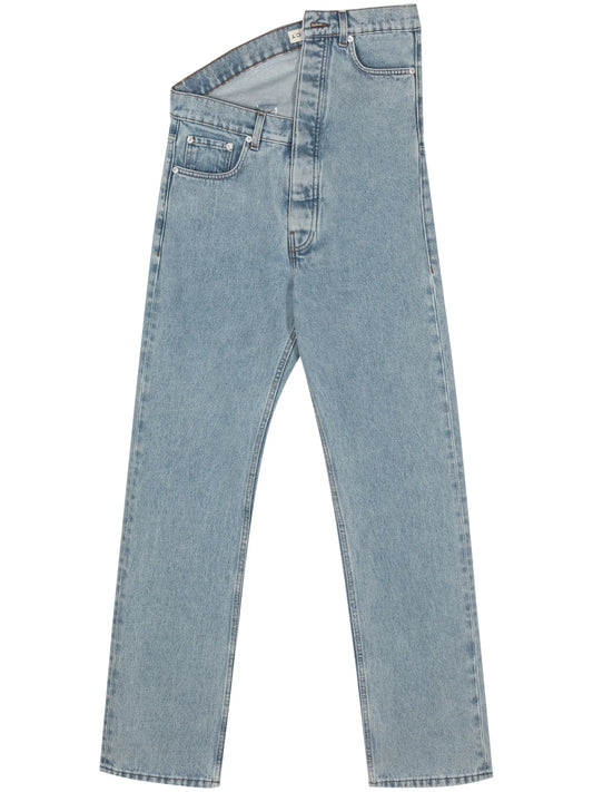 asymmetric organic-cotton jeans