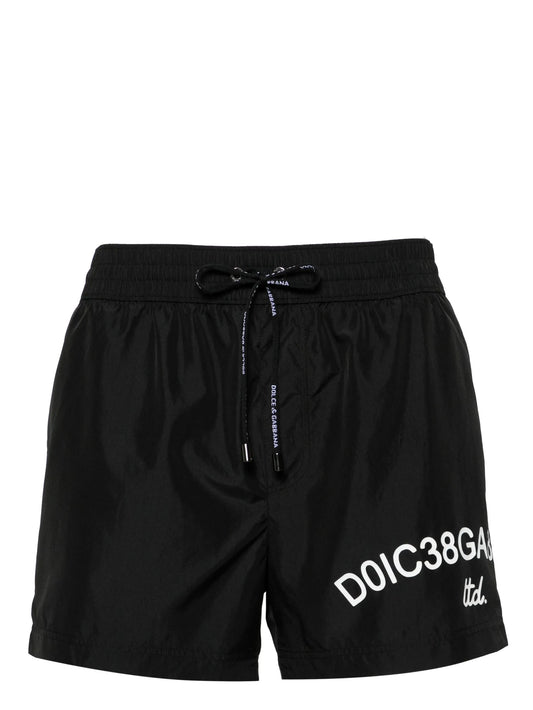 logo-print drawstring swim shorts