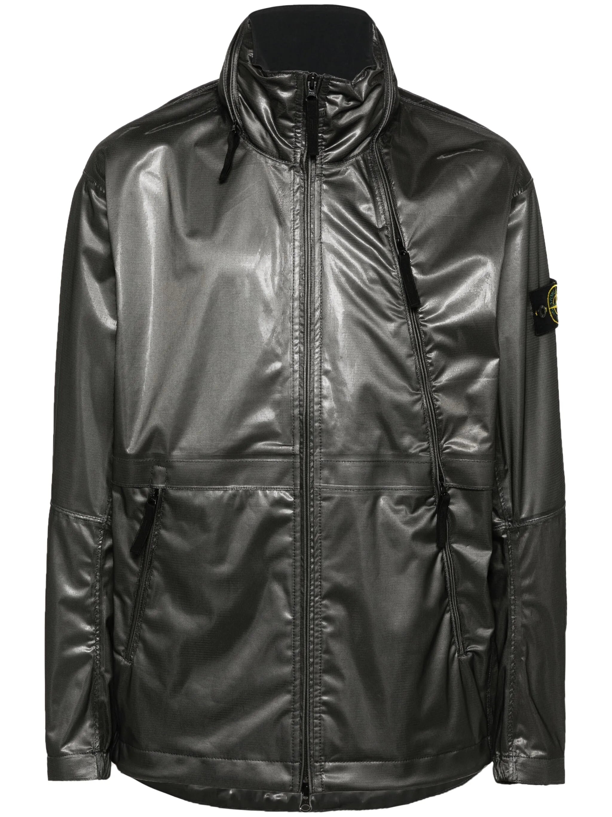Compass-badge mesh jacket