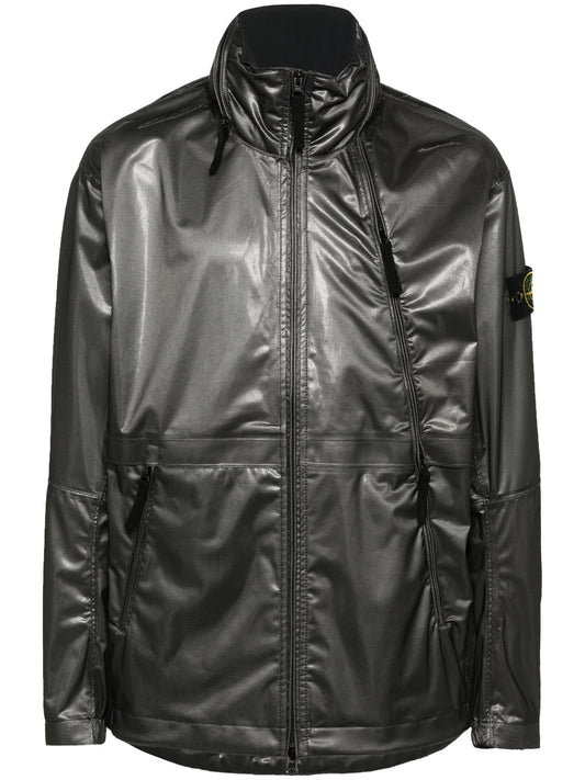 Compass-badge mesh jacket