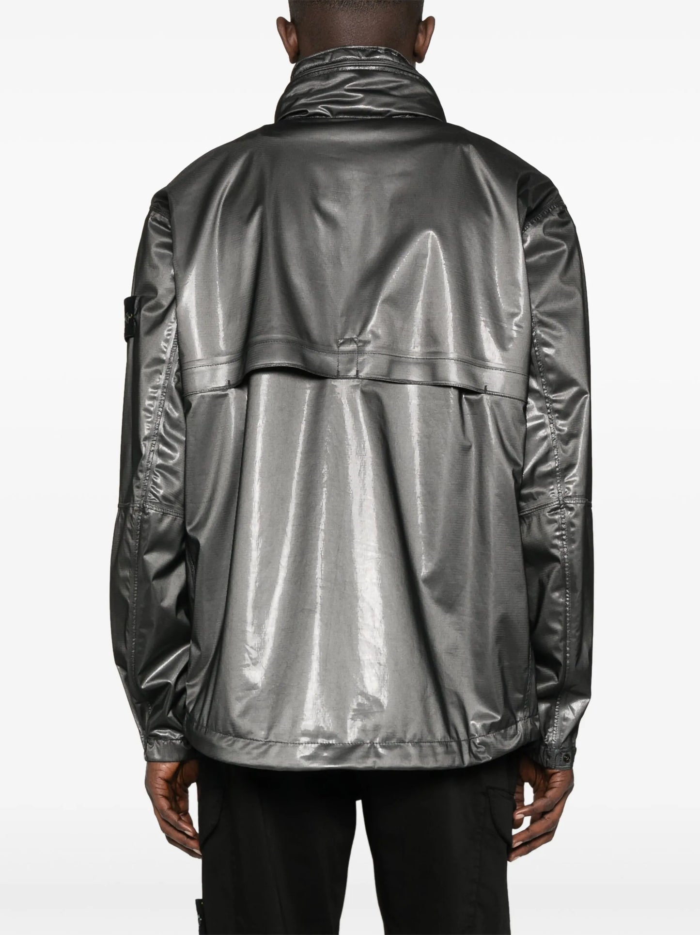 Compass-badge mesh jacket