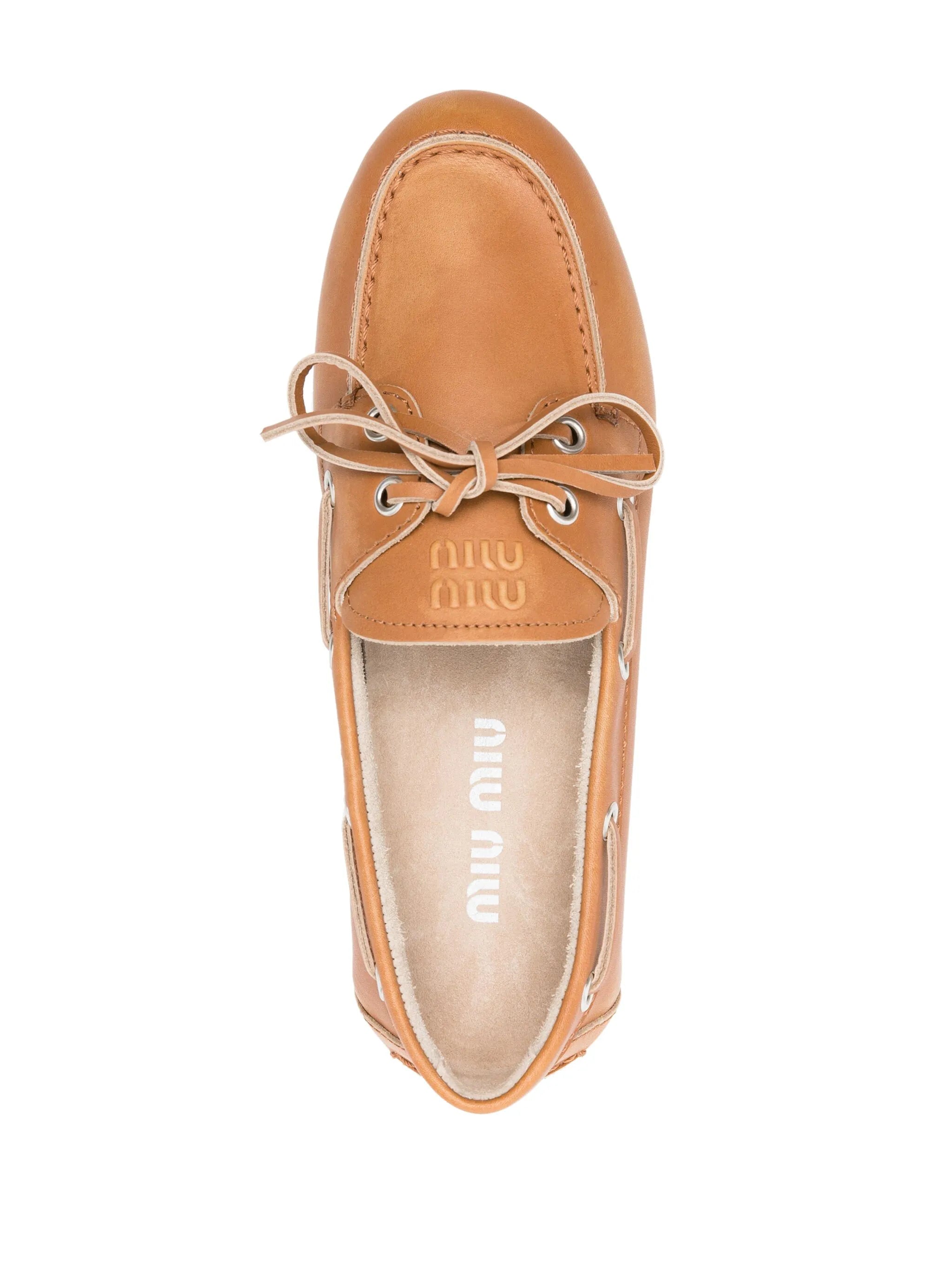 logo-embossed leather loafers