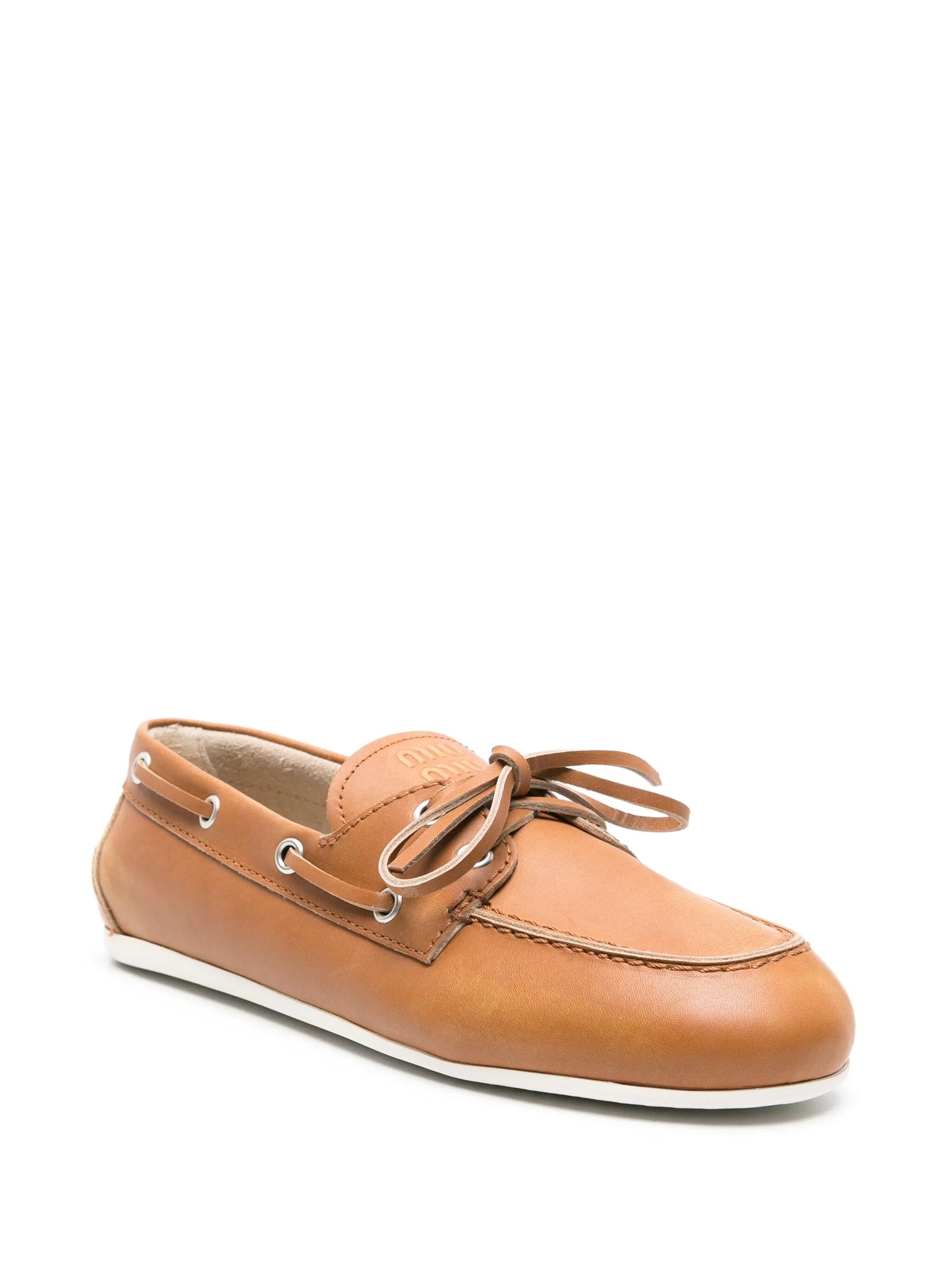 logo-embossed leather loafers