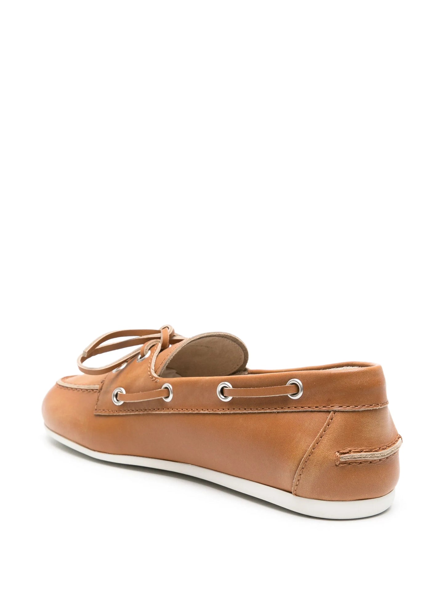logo-embossed leather loafers