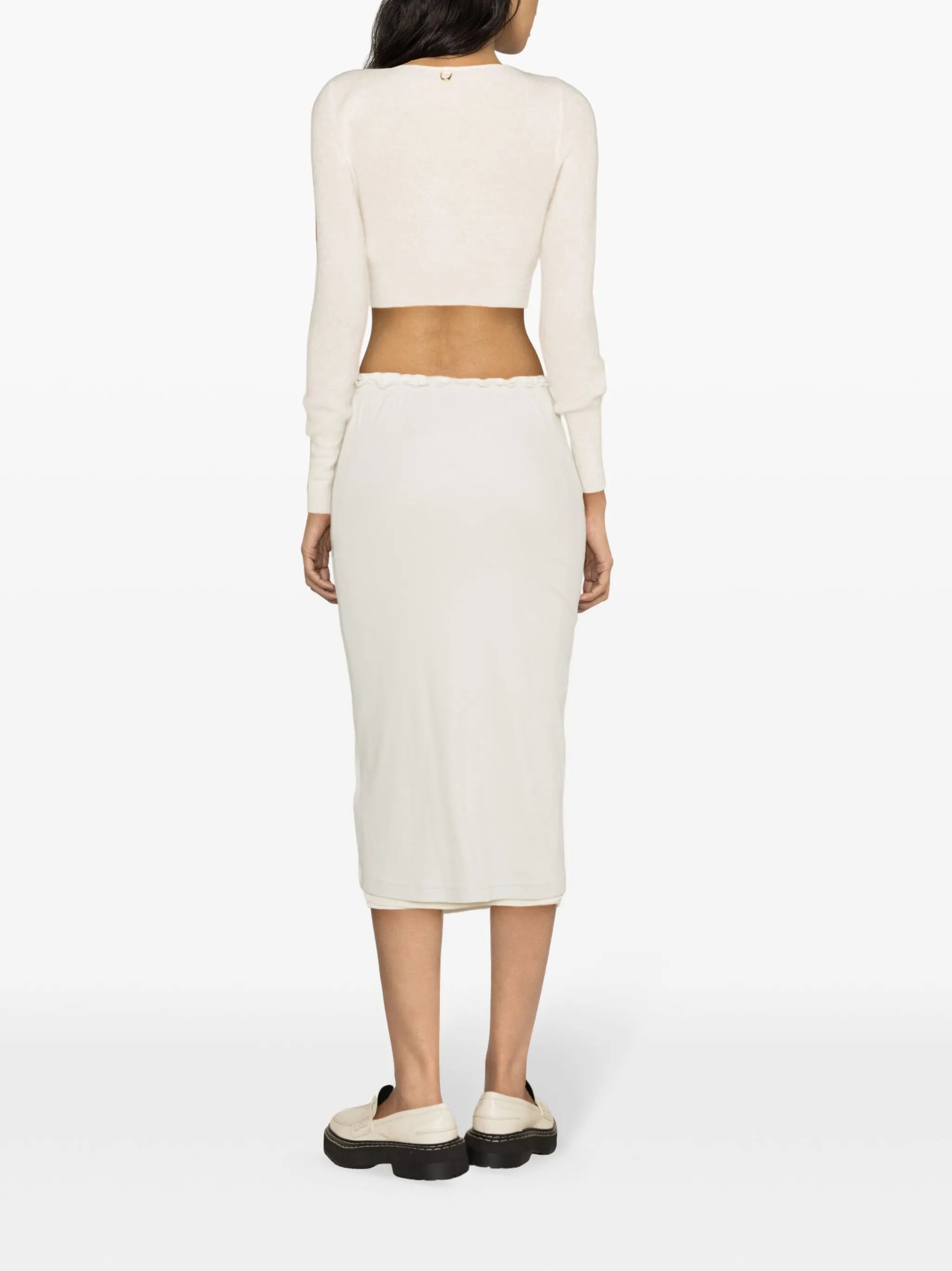 + layered cotton midi skirt