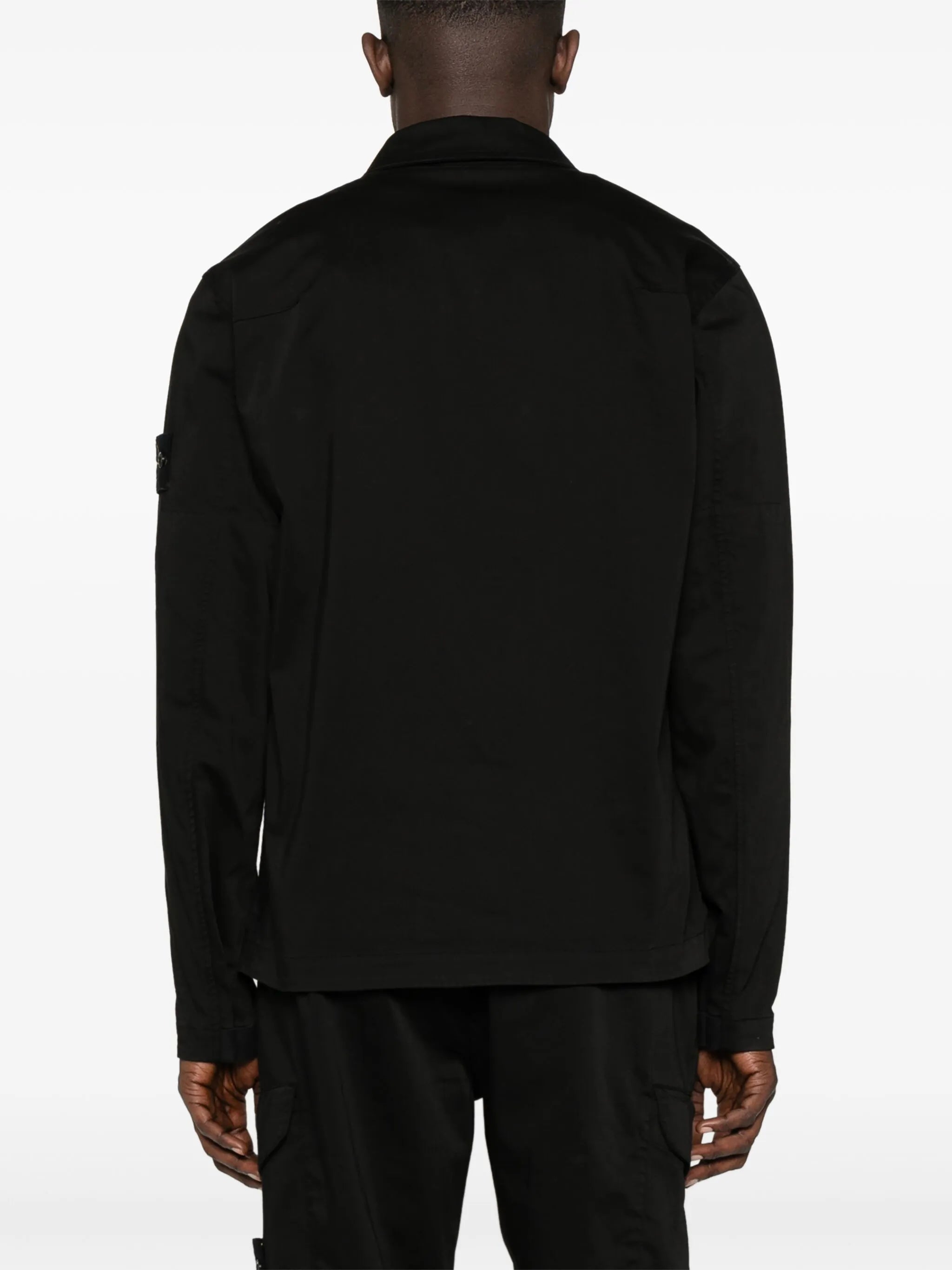 Compass-badge gabardine jacket