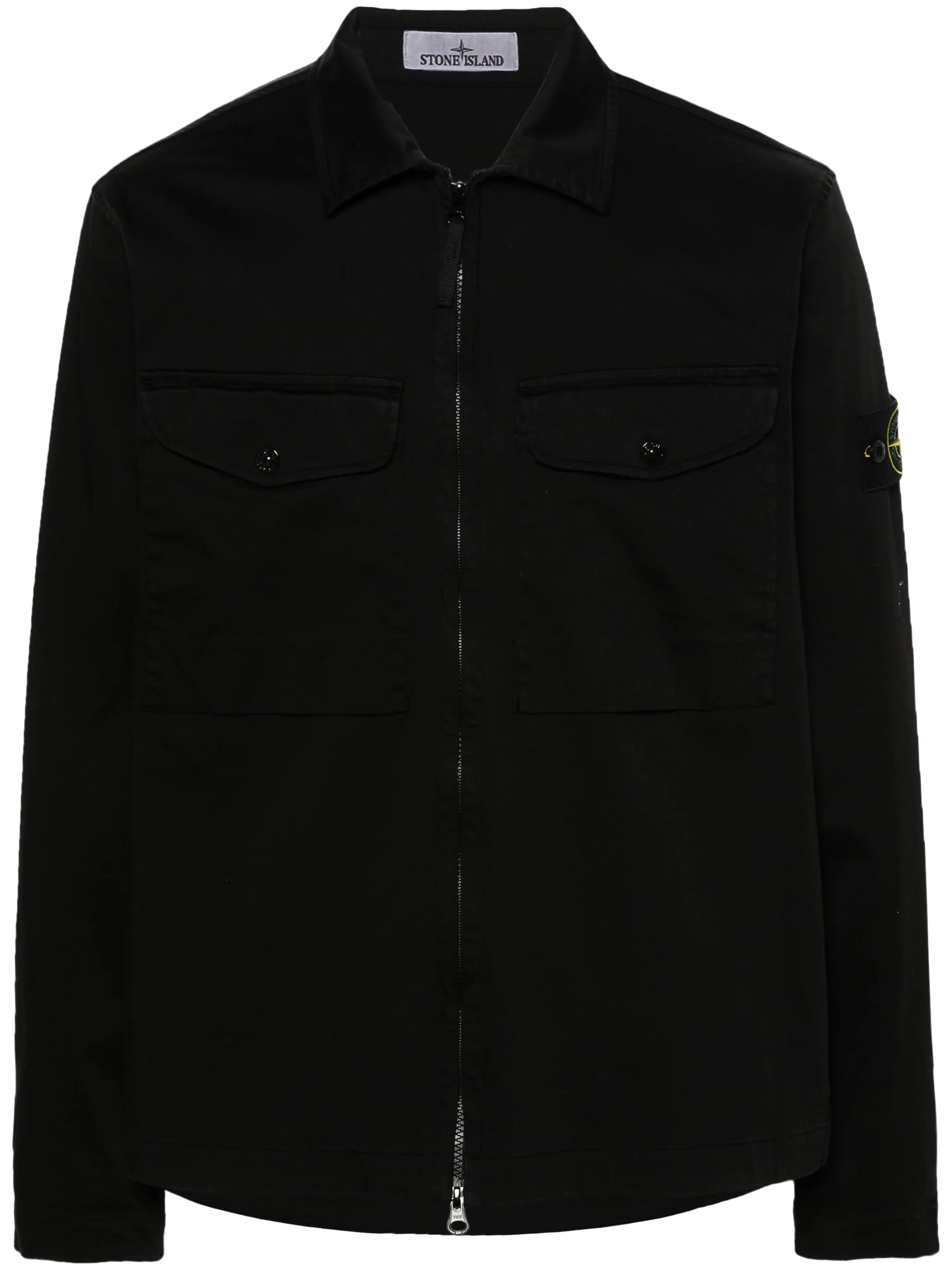 Compass-badge gabardine jacket