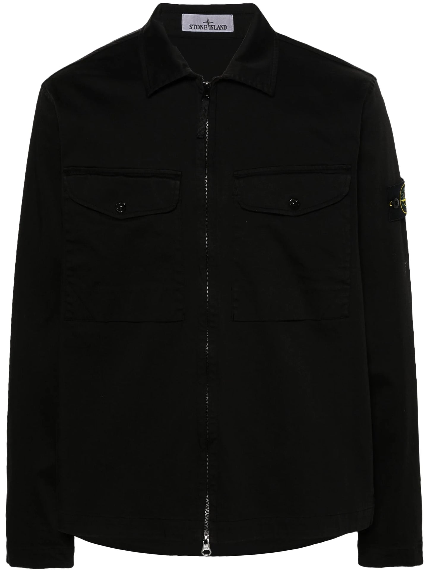 Compass-badge gabardine jacket