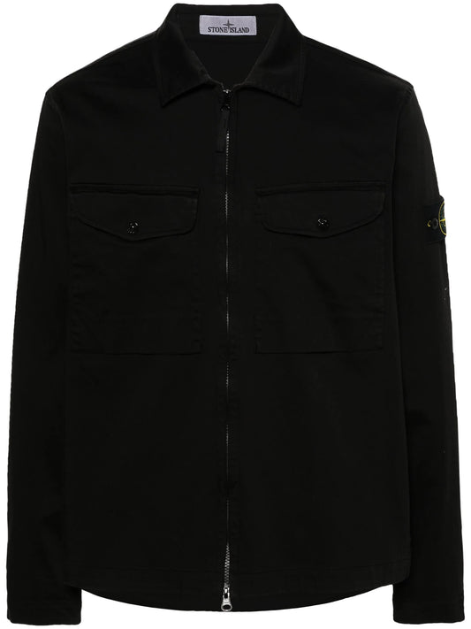 Compass-badge gabardine jacket