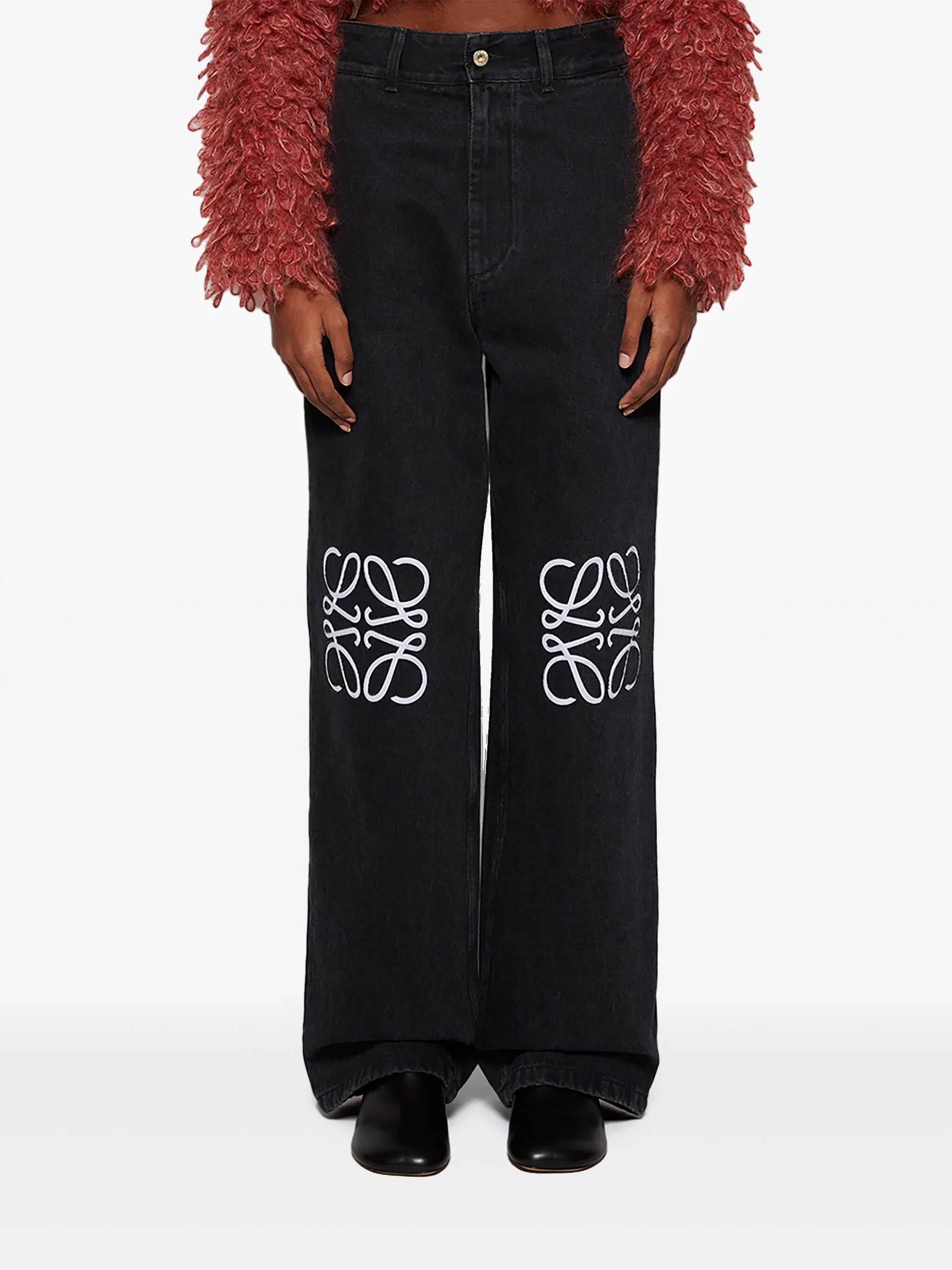 Anagram wide-leg jeans
